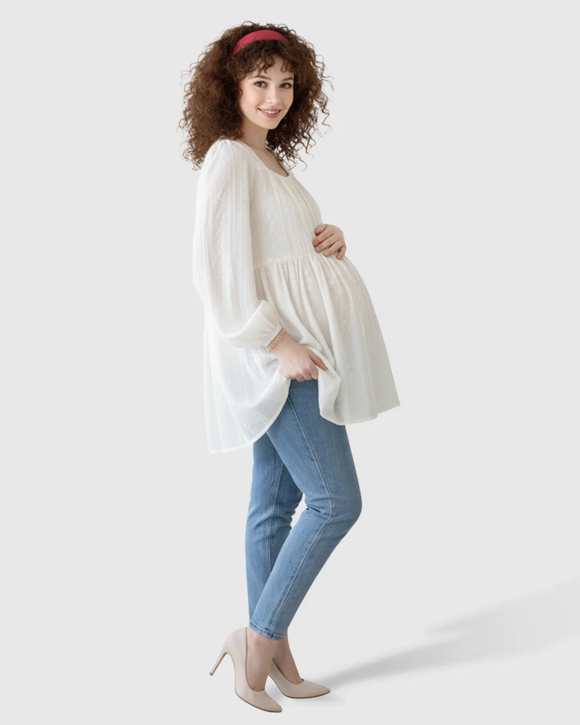 Bump Society – The Comfort Collection: Embroidered Texture Korean Style Maternity Tunic Top