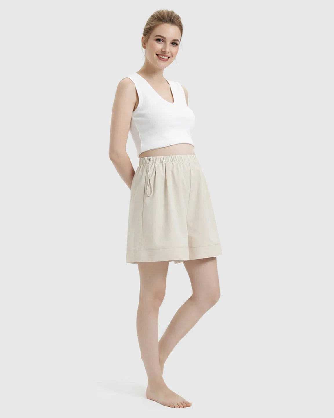 Bump Society – The Comfort Collection: Pocketed Side Drawstring Maternity Shorts