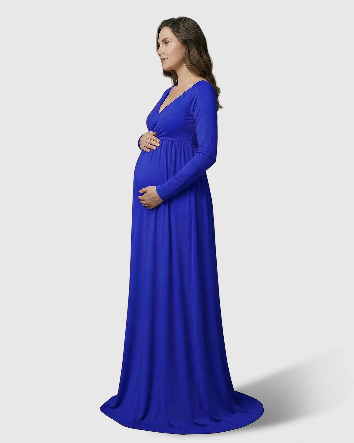 Bump Society – The Comfort Collection: Long-Sleeve Full Train Maternity Maxi Dress