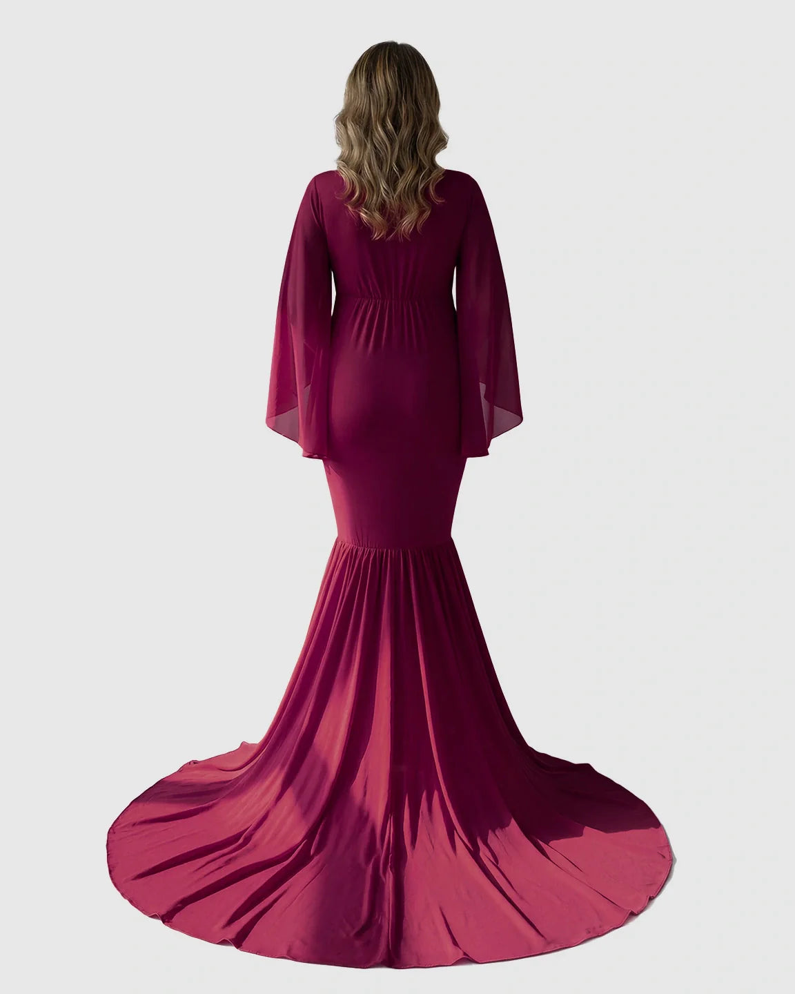 Bump Society – The Comfort Collection: Trailing Hem Elegant Maternity Photoshoot Gown