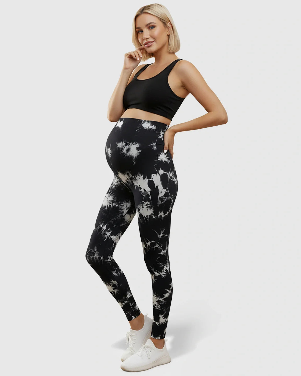 Bump Society – The Comfort Collection: High-Waisted Tie-Dye Maternity Leggings