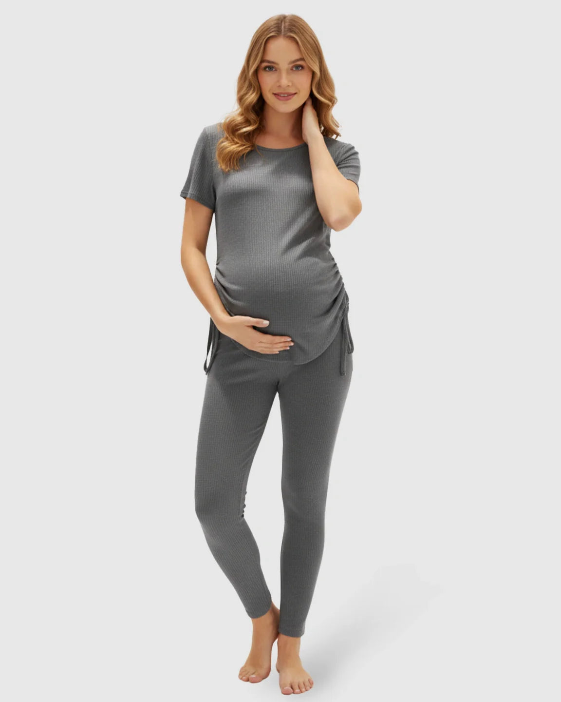 Bump Society – The Comfort Collection: Side Drawstring-Detail Sport Maternity Lounge Set
