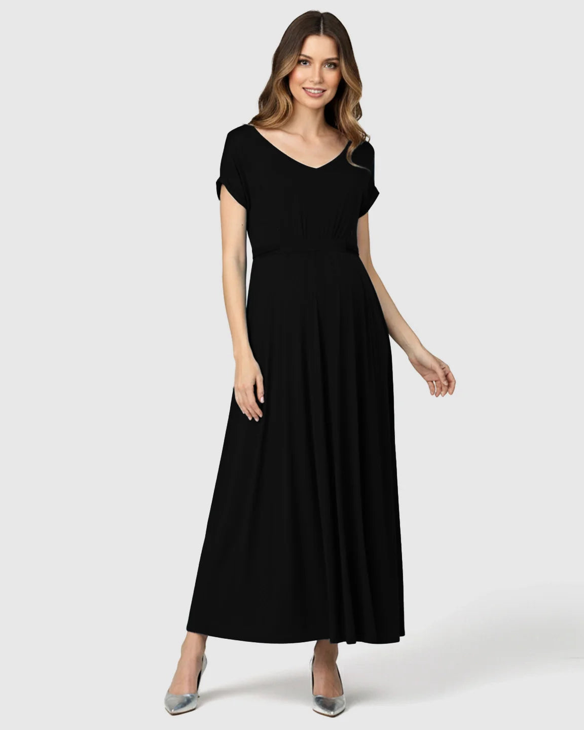 Bump Society – The Comfort Collection: Empire Waist Flowy Maternity Maxi Dress