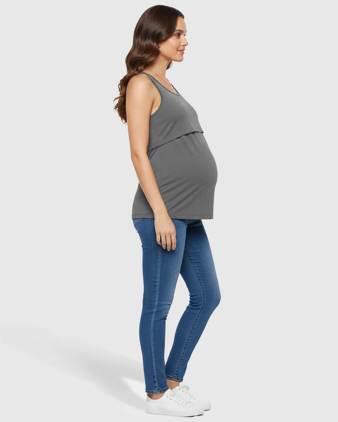 Bump Society – The Nursing Collection: Pull-Up Nursing Access Loose Fit Tank Top