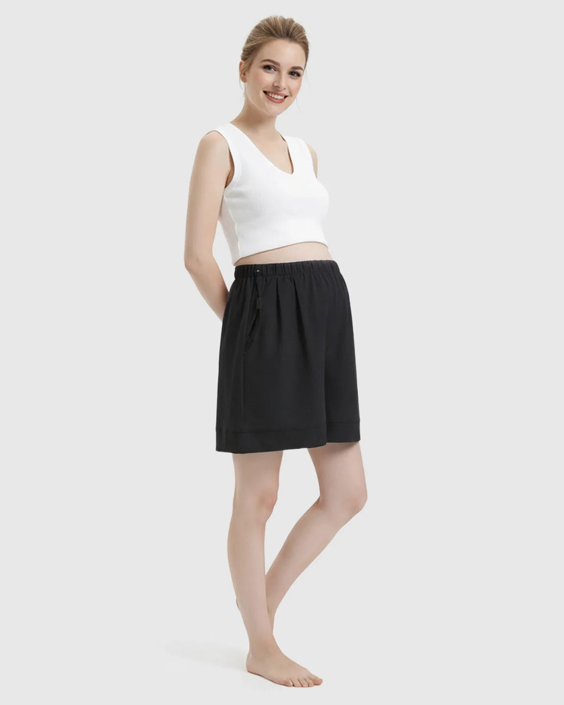 Bump Society – The Comfort Collection: Pocketed Side Drawstring Maternity Shorts
