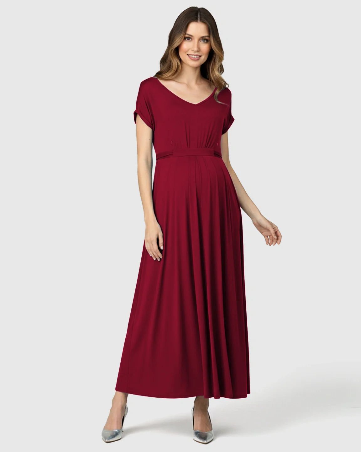 Bump Society – The Comfort Collection: Empire Waist Flowy Maternity Maxi Dress