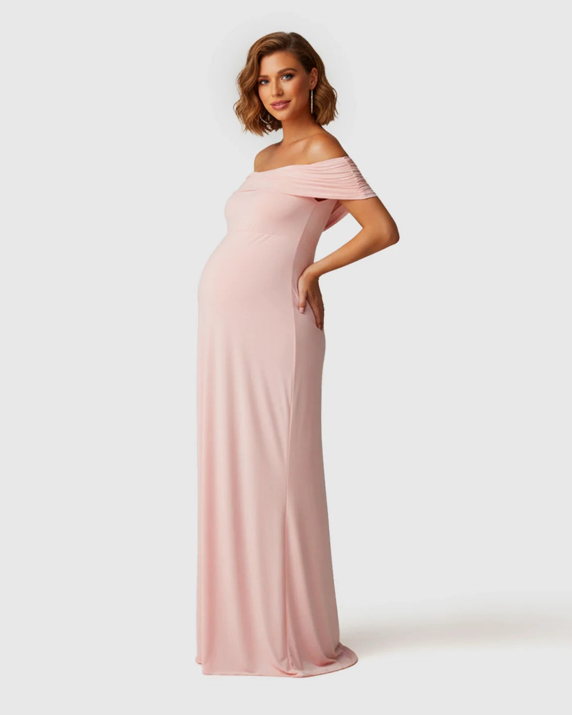 Bump Society – The Comfort Collection: Off-Shoulder Mermaid Maternity Photoshoot Dress