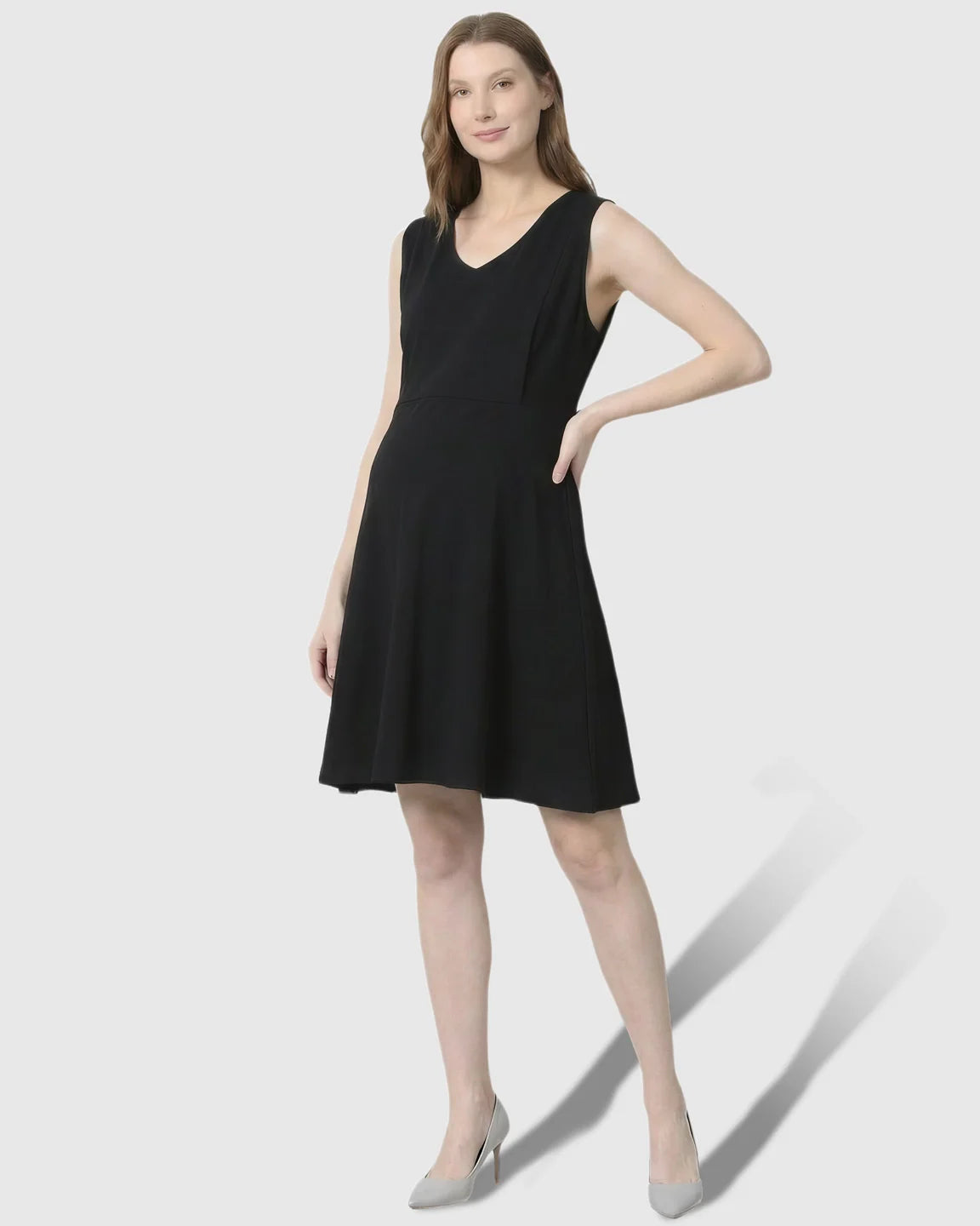 Bump Society – The Nursing Collection: Zip-Up Nursing Access Minimalist Maternity Mini Dress