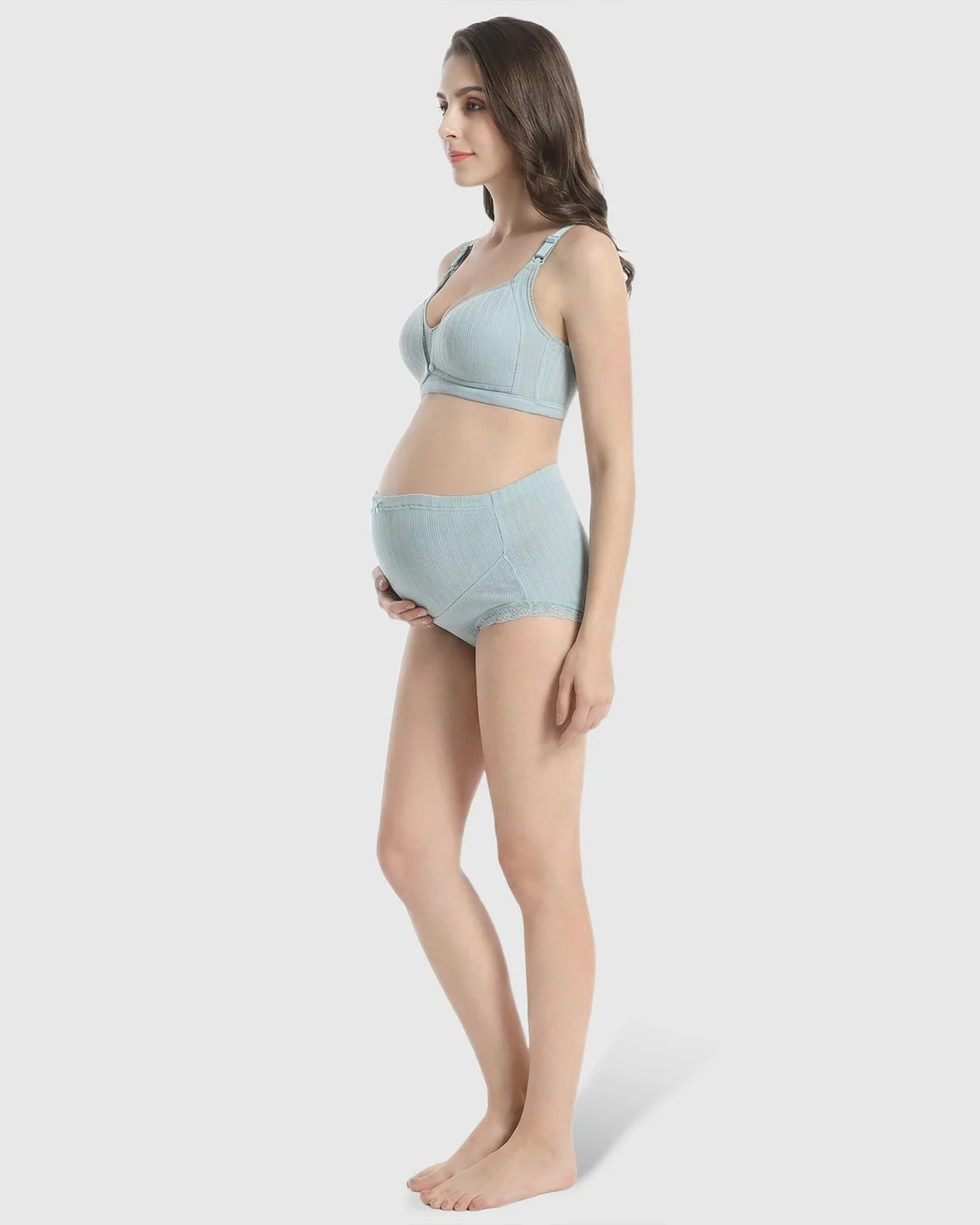 Bump Society – The Nursing Collection: Wire-Free Breathable High-Waist Maternity Nursing Bra & Panty Set