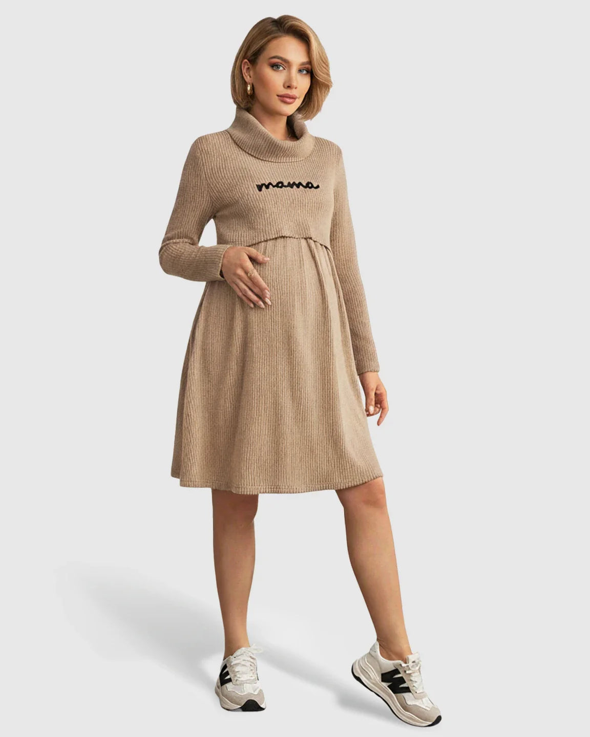 Bump Society – The Nursing Collection: High Neck Everyday Style Maternity Nursing Dress