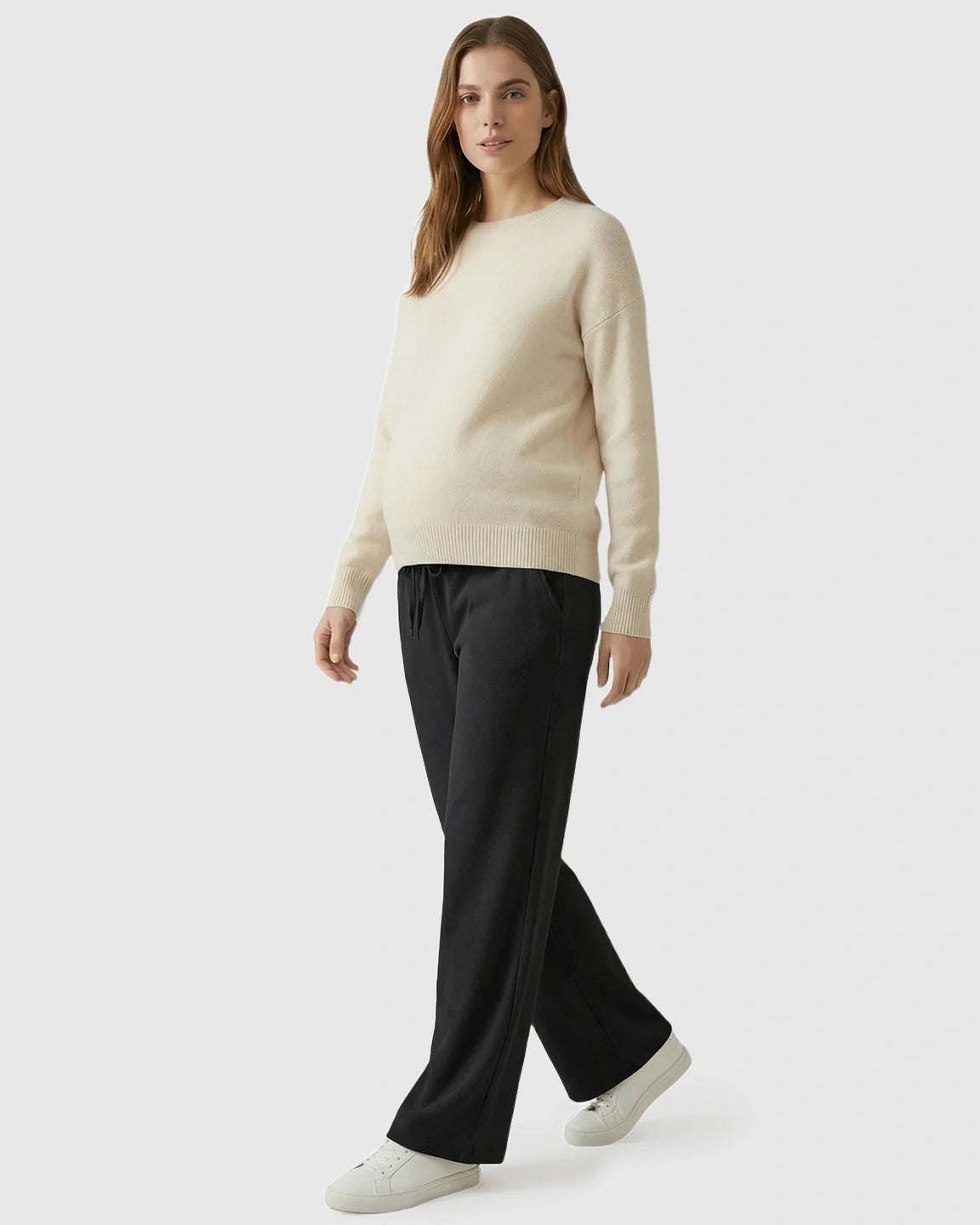 Bump Society – The Comfort Collection: Waffle Knit Wide-Leg Maternity Pants