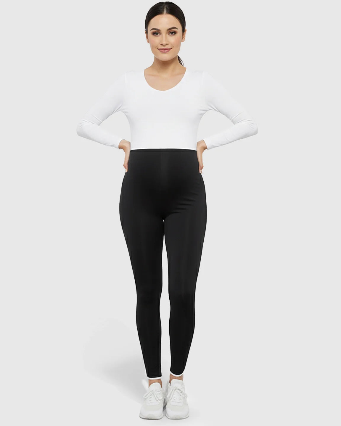 Bump Society – The Comfort Collection: Shaping Side-Stripe Maternity Leggings