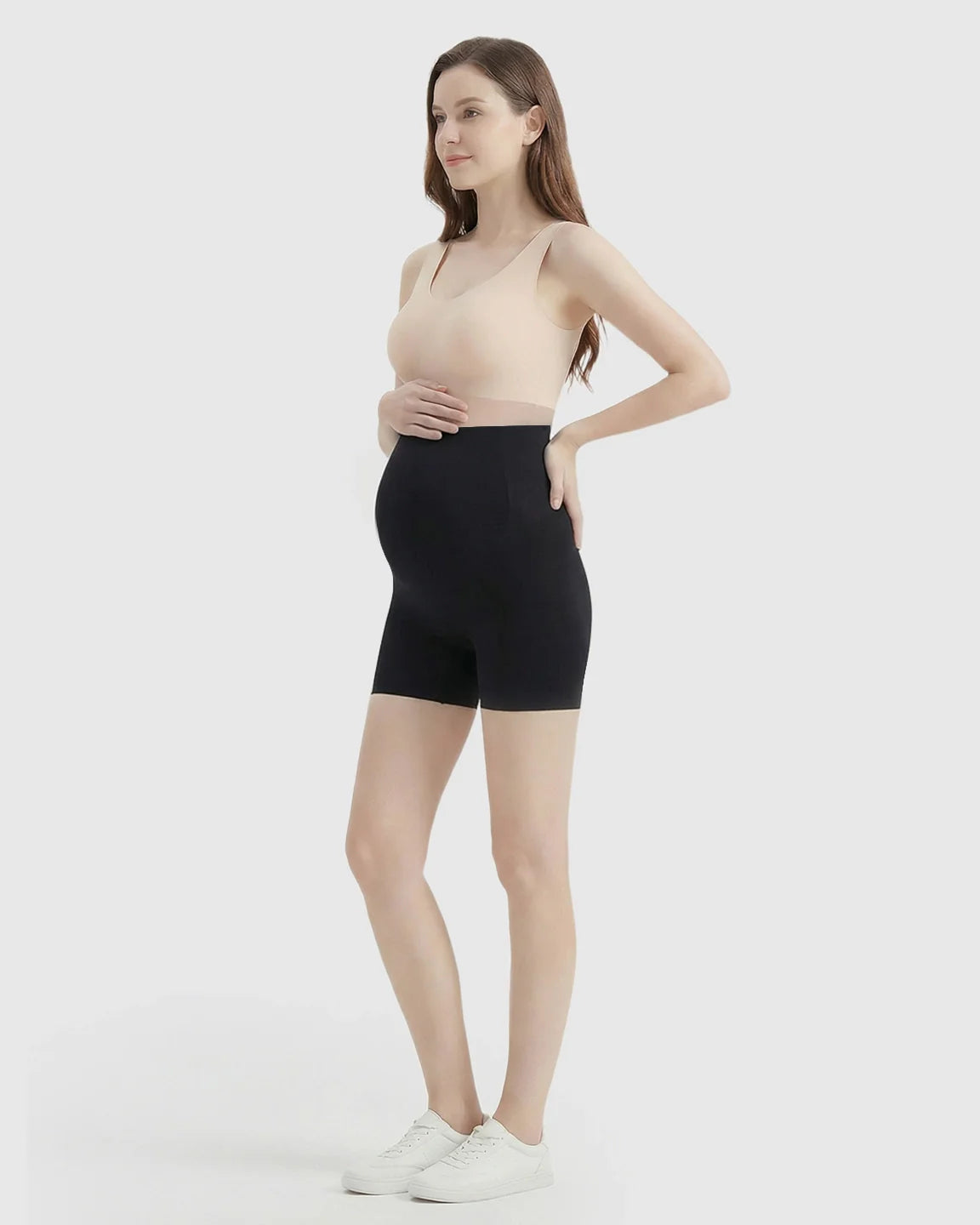 The Support Collection  High-Waist Belly Support Seamless Slim Fit Maternity Shorts