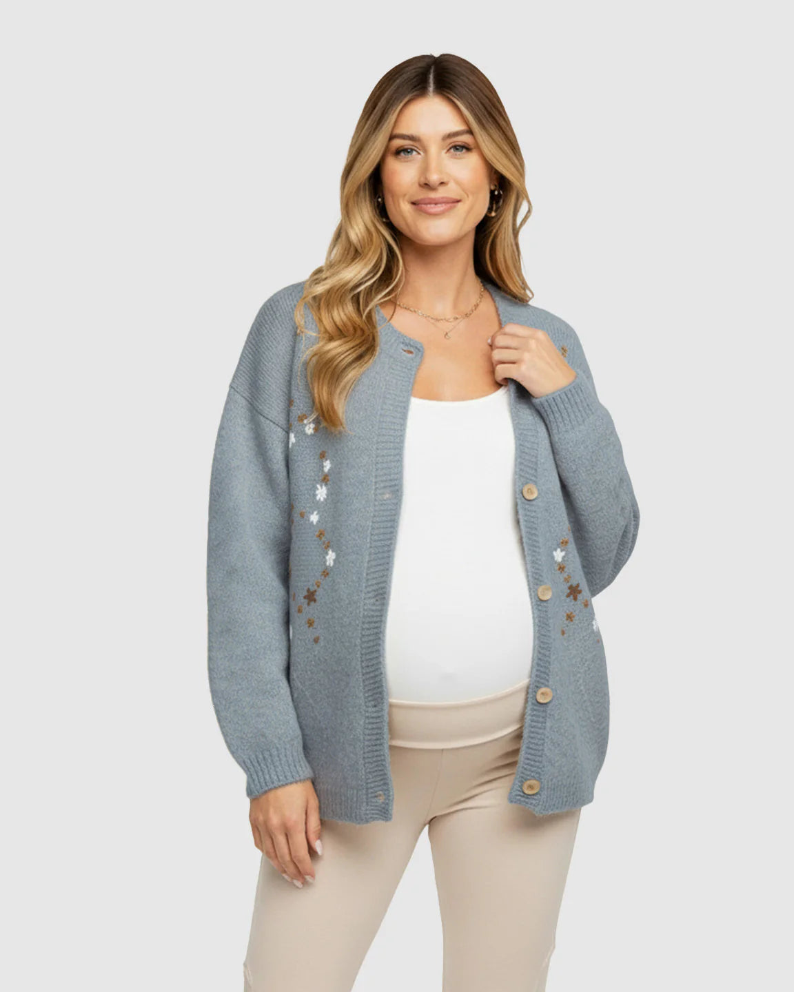 Bump Society – The Comfort Collection: Soft Knit Single Breasted Maternity Top