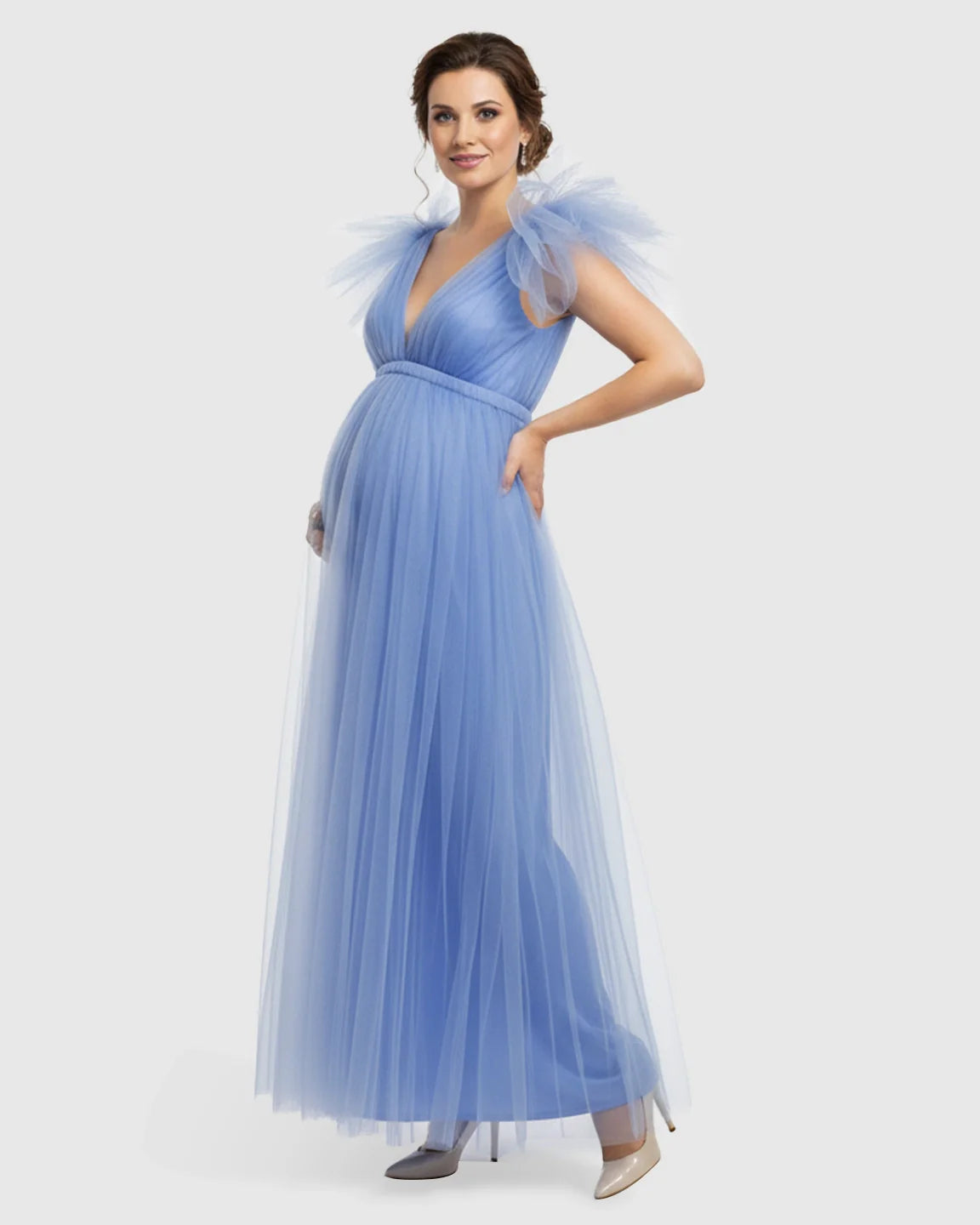 Bump Society – The Comfort Collection: Dramatic Tulle Babydoll Maternity Photoshoot Dress