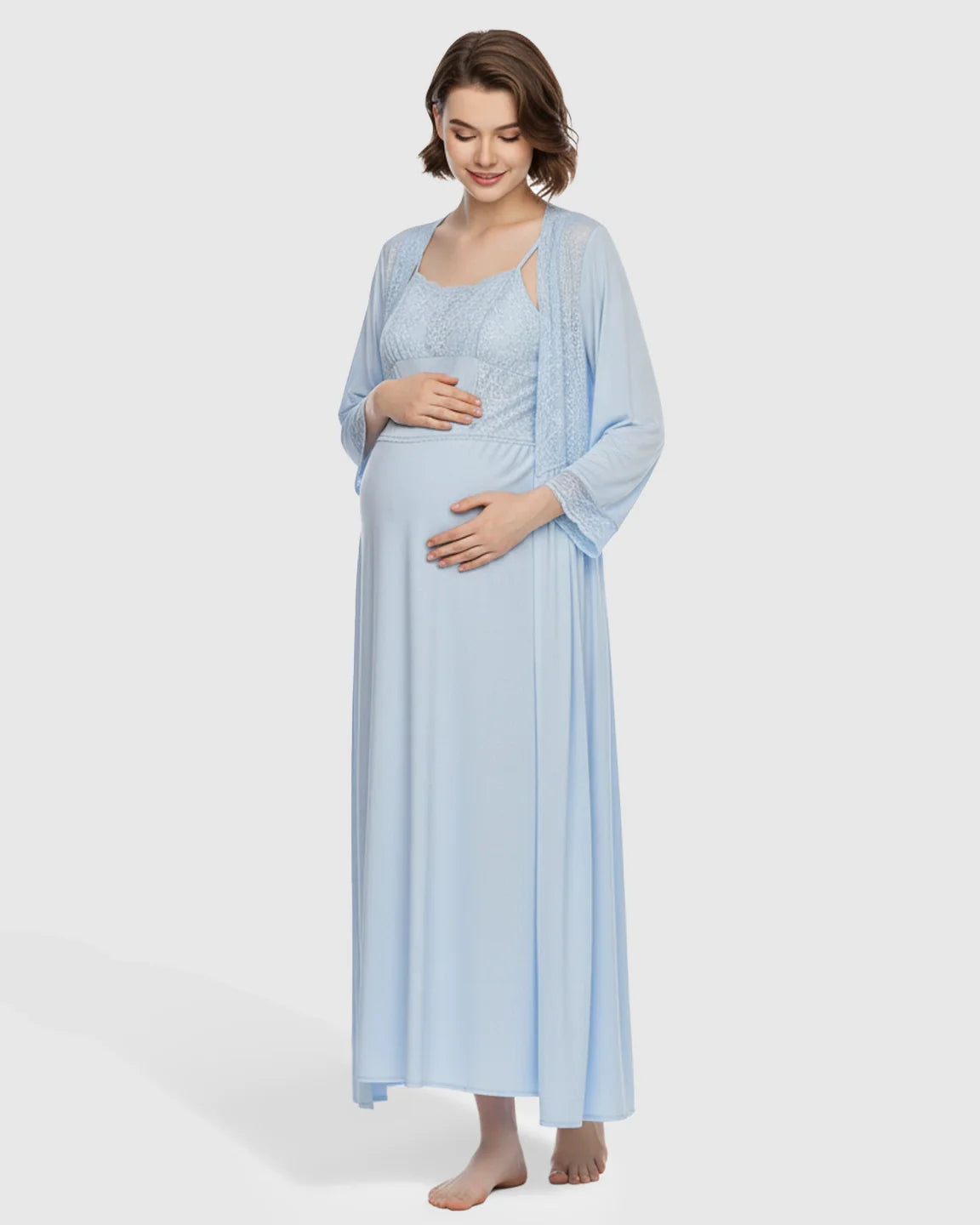 Bump Society – The Comfort Collection: Elegant Lace Loose Fit Maternity Loungewear Set