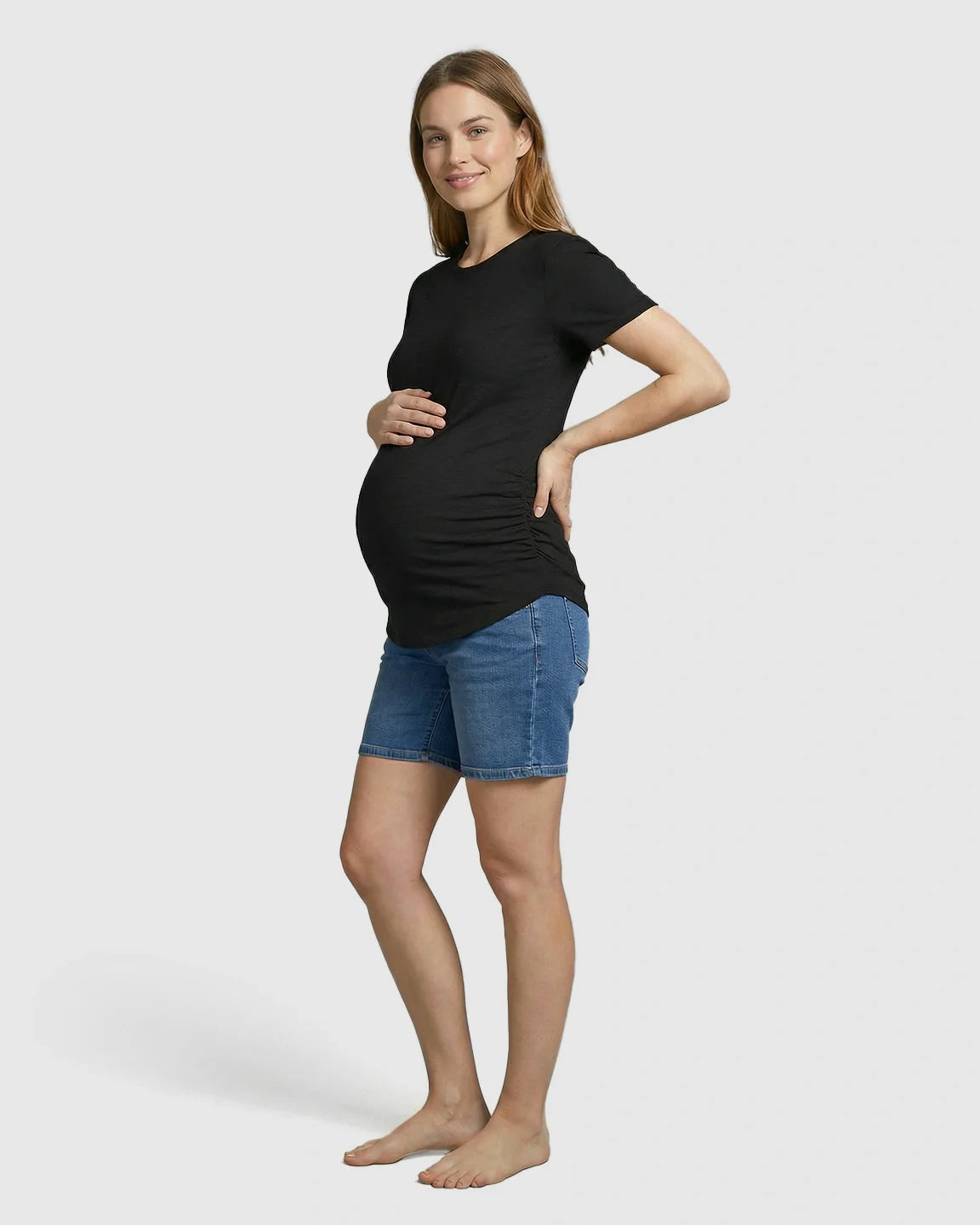 Bump Society – The Comfort Collection: Side Ruched Everyday Maternity T Shirt