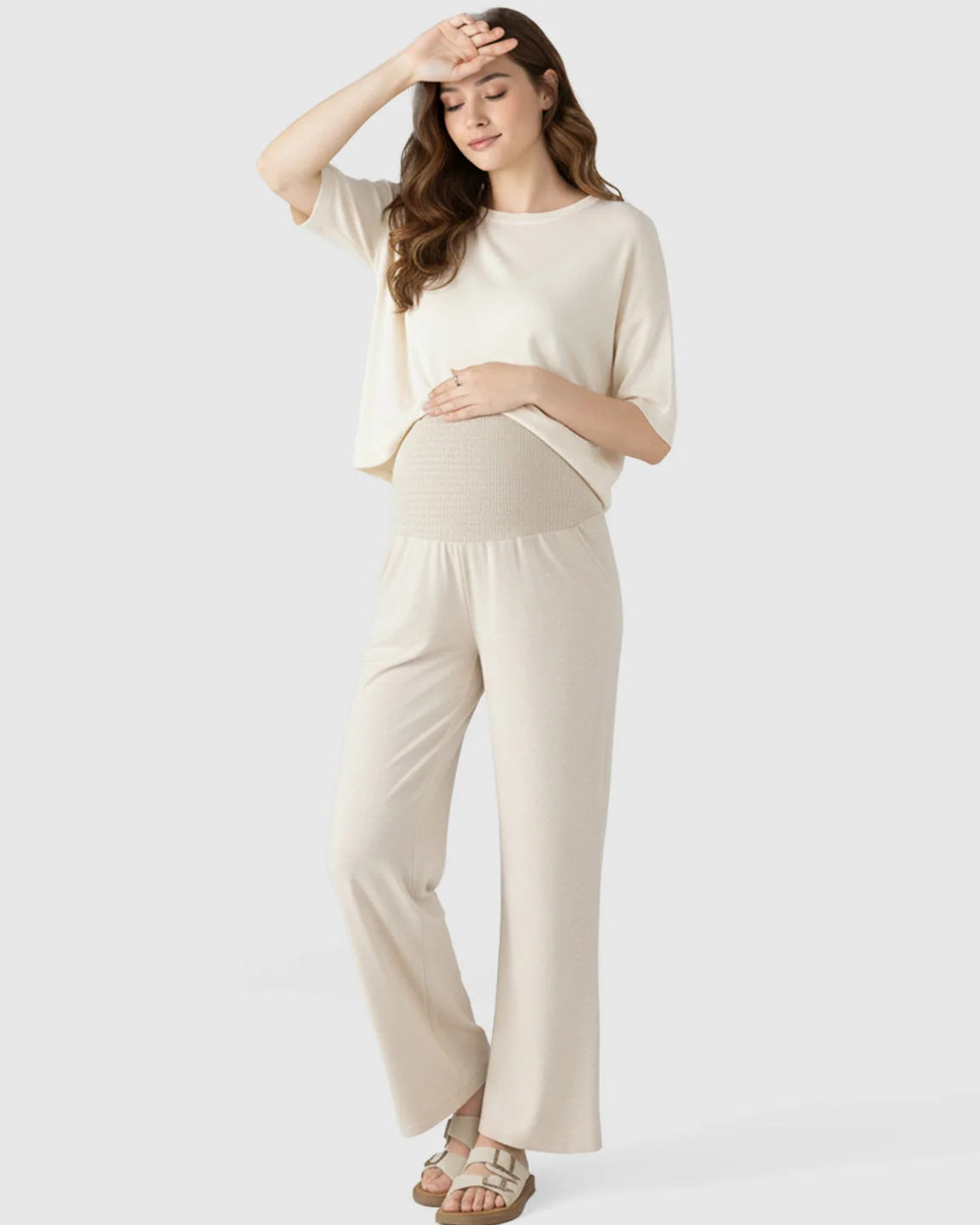 The Comfort Collection: Over The Belly Wide Leg Maternity Trouser