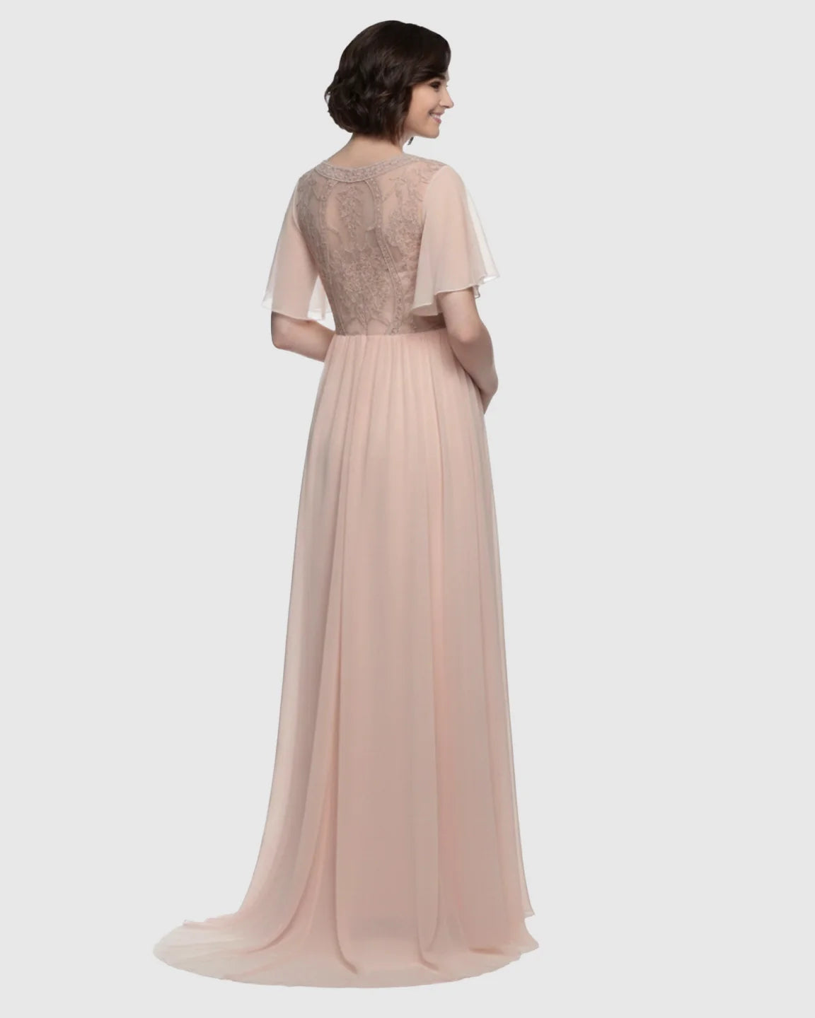 Bump Society – The Comfort Collection: Embroidered Bodice Long Train Maternity Photoshoot Gown