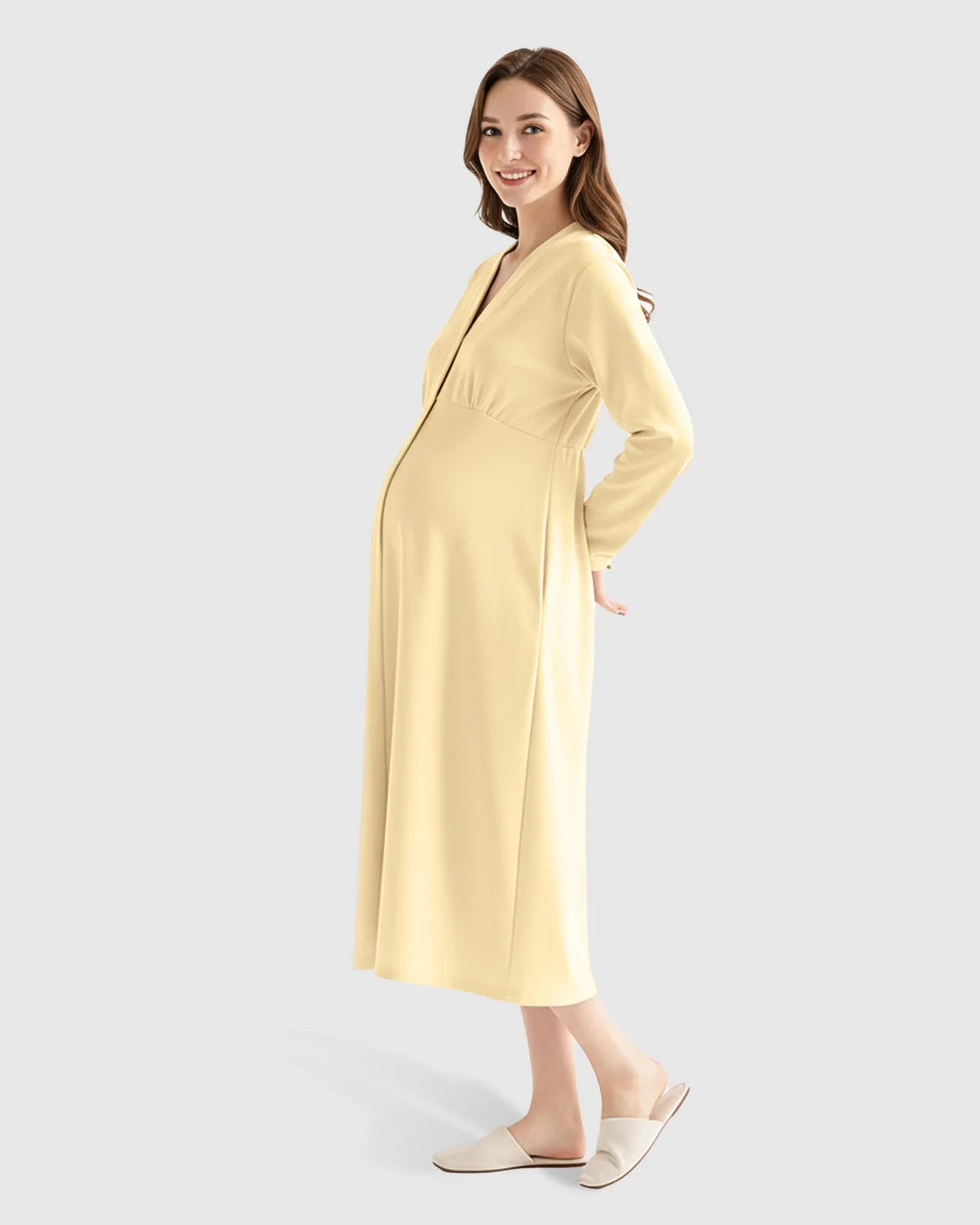 Bump Society – The Nursing Collection: Button Front Babydoll Nursing Dress