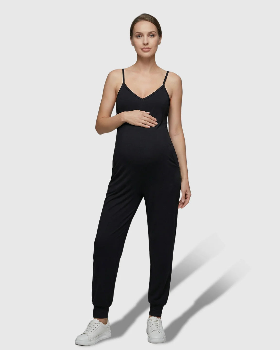 Bump Society – The Comfort Collection: Spaghetti Straps Everyday Maternity Jumpsuit