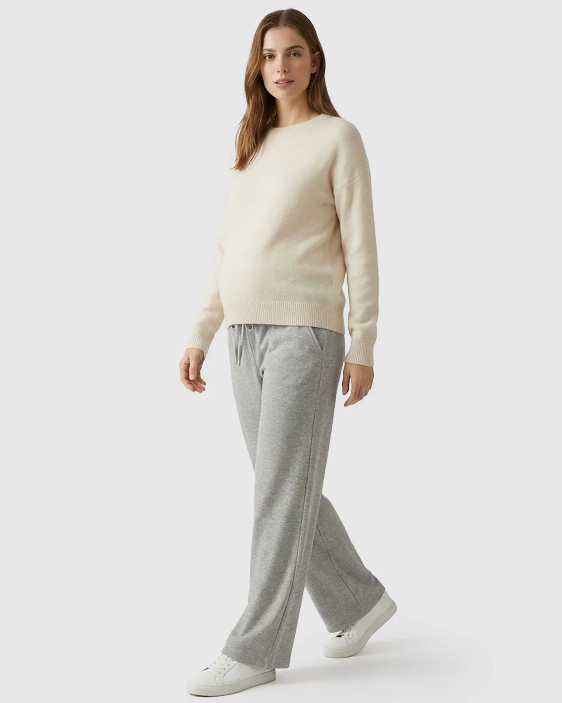 Bump Society – The Comfort Collection: Waffle Knit Wide-Leg Maternity Pants