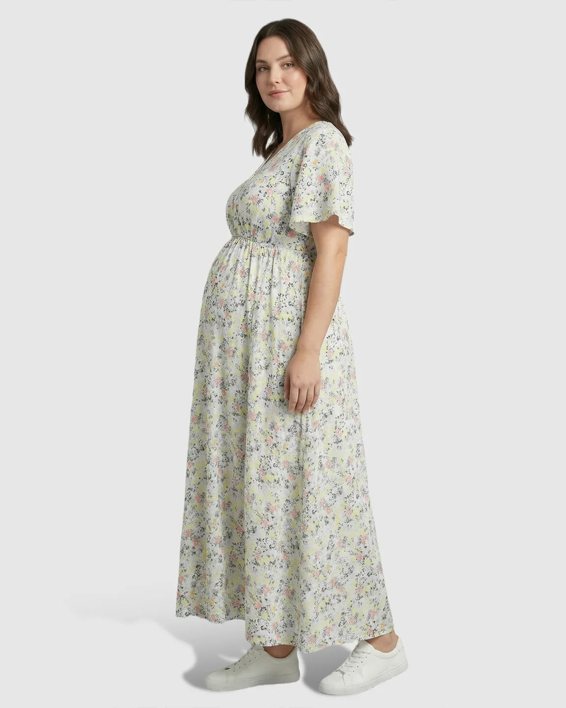 Bump Society – The Comfort Collection: Tencel Fabric Slitted Maternity Maxi Dress