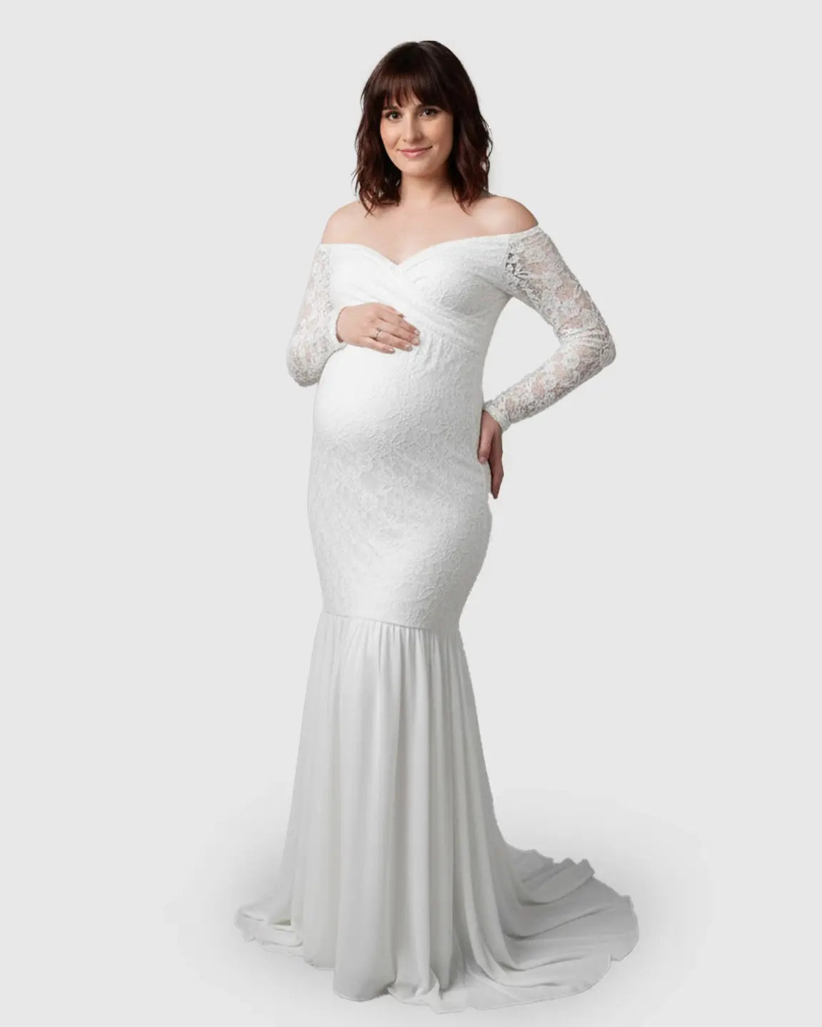 Bump Society – The Comfort Collection: Off Shoulder Wrap Maternity Photoshoot Gown