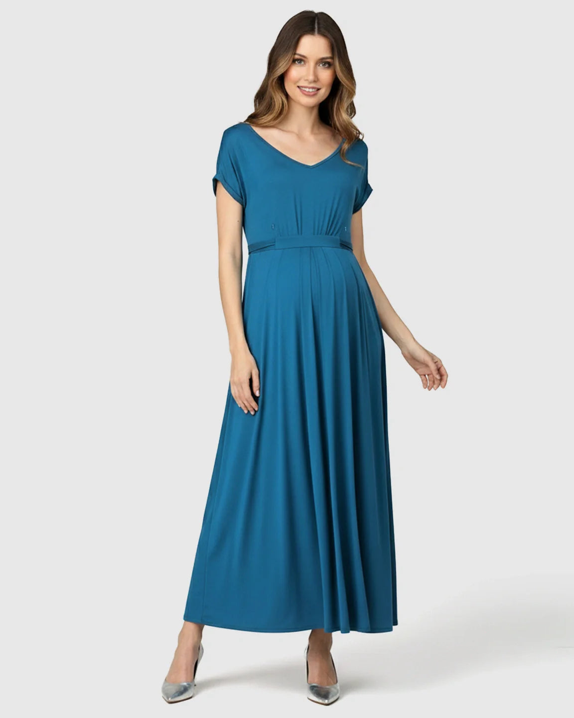 Bump Society – The Comfort Collection: Empire Waist Flowy Maternity Maxi Dress