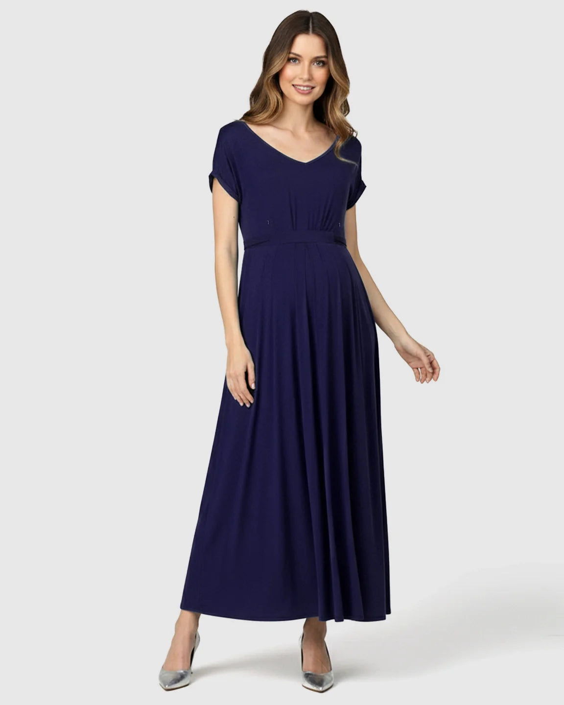 Bump Society – The Comfort Collection: Empire Waist Flowy Maternity Maxi Dress