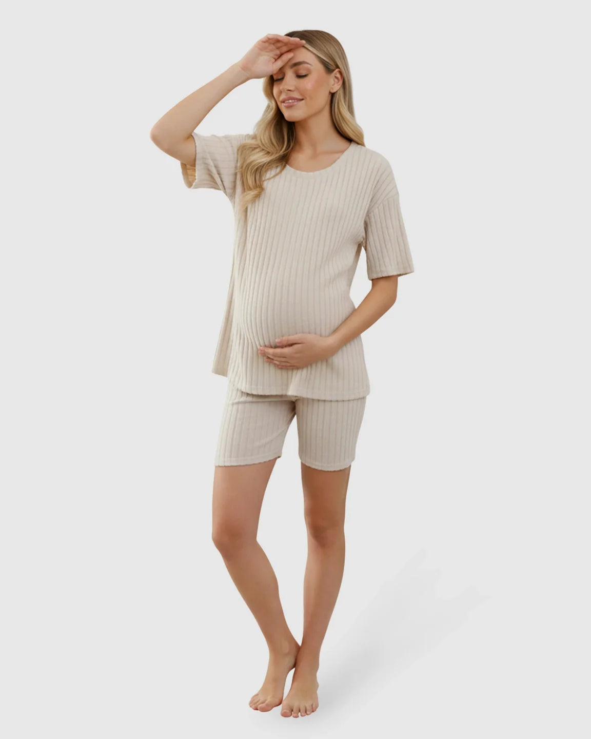 Bump Society – The Comfort Collection: Ribbed Soft Knit Relaxed Maternity Lounge Set