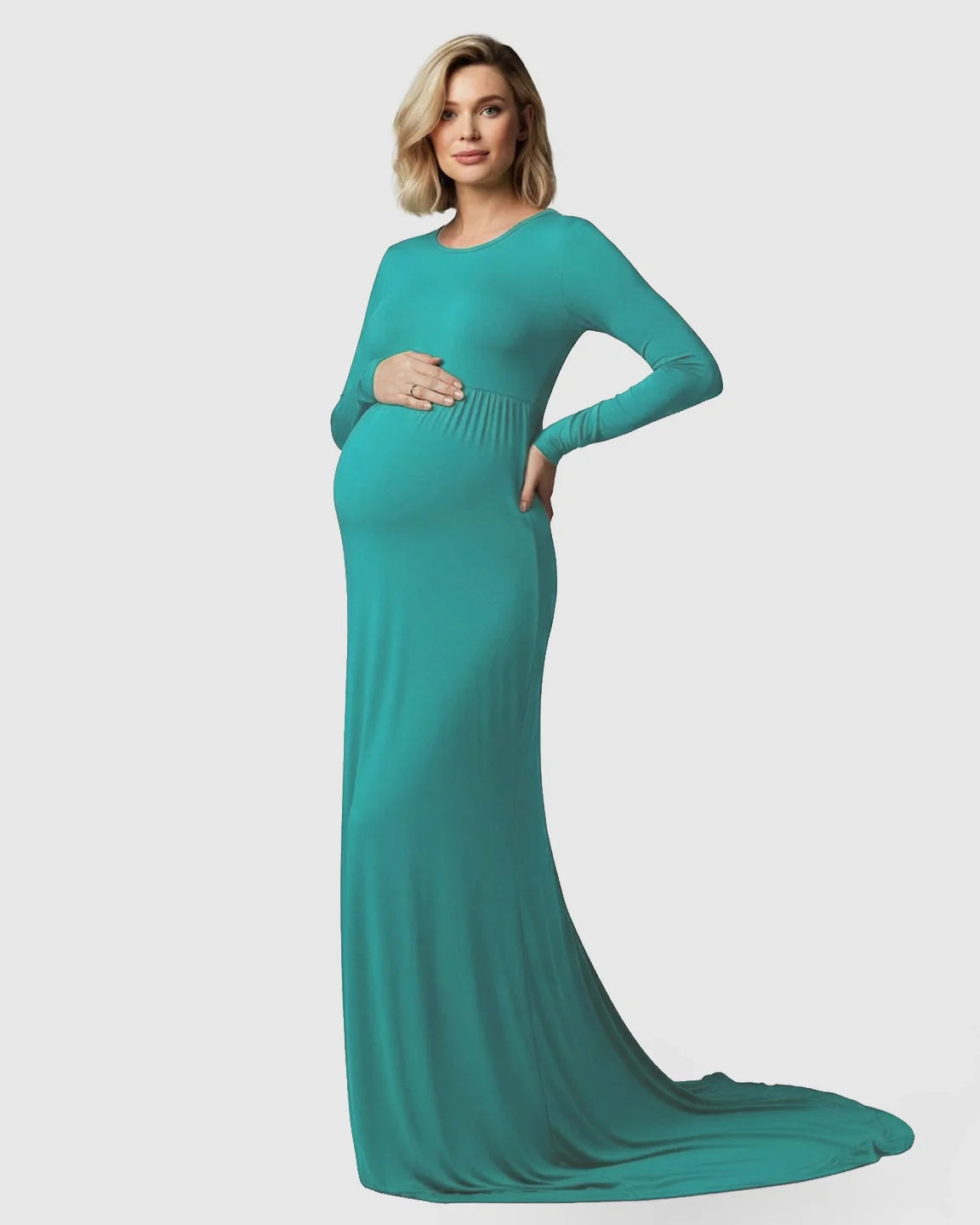Bump Society – The Comfort Collection: Empire Waist Fitted Maternity Photoshoot Dress