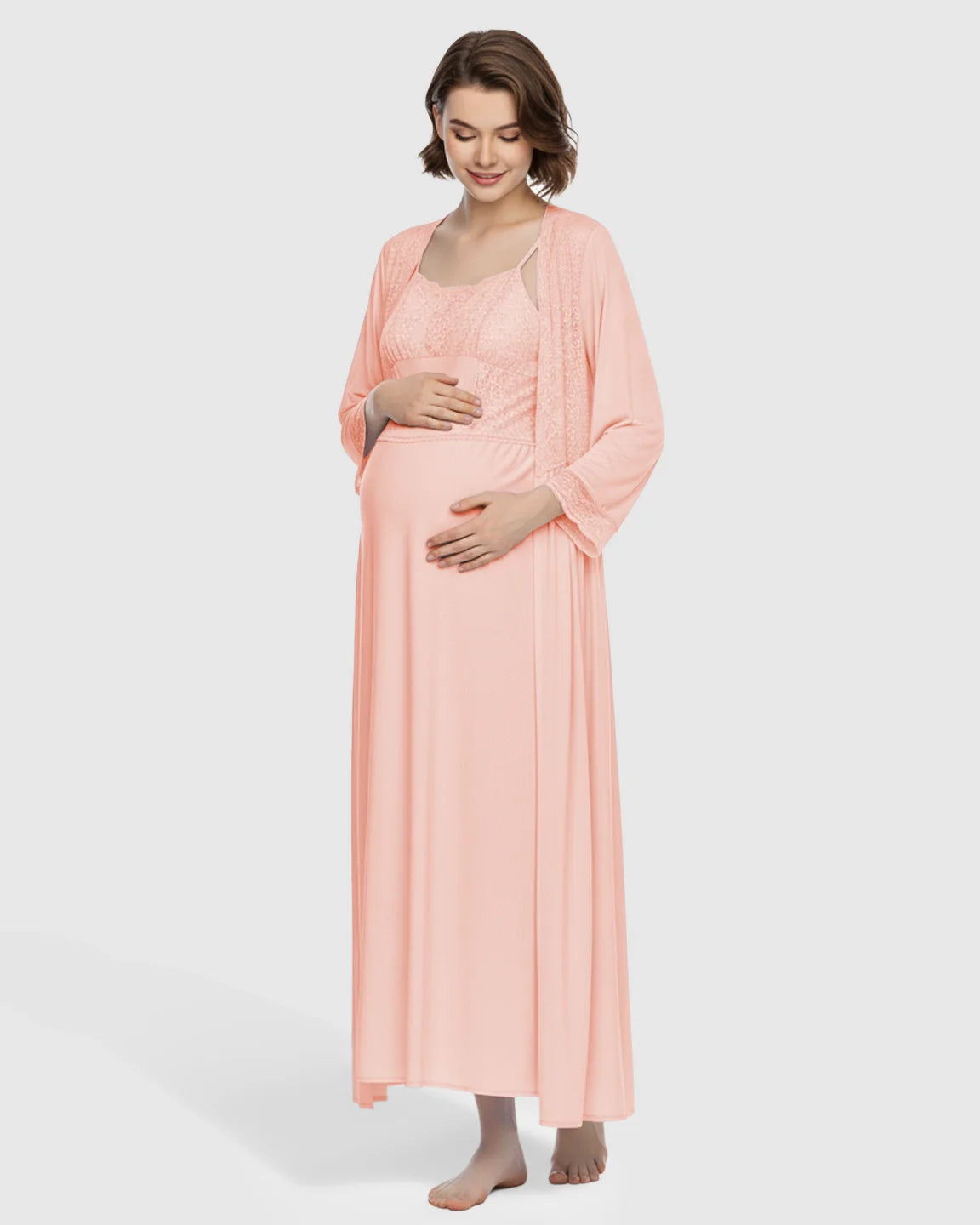 Bump Society – The Comfort Collection: Elegant Lace Loose Fit Maternity Loungewear Set