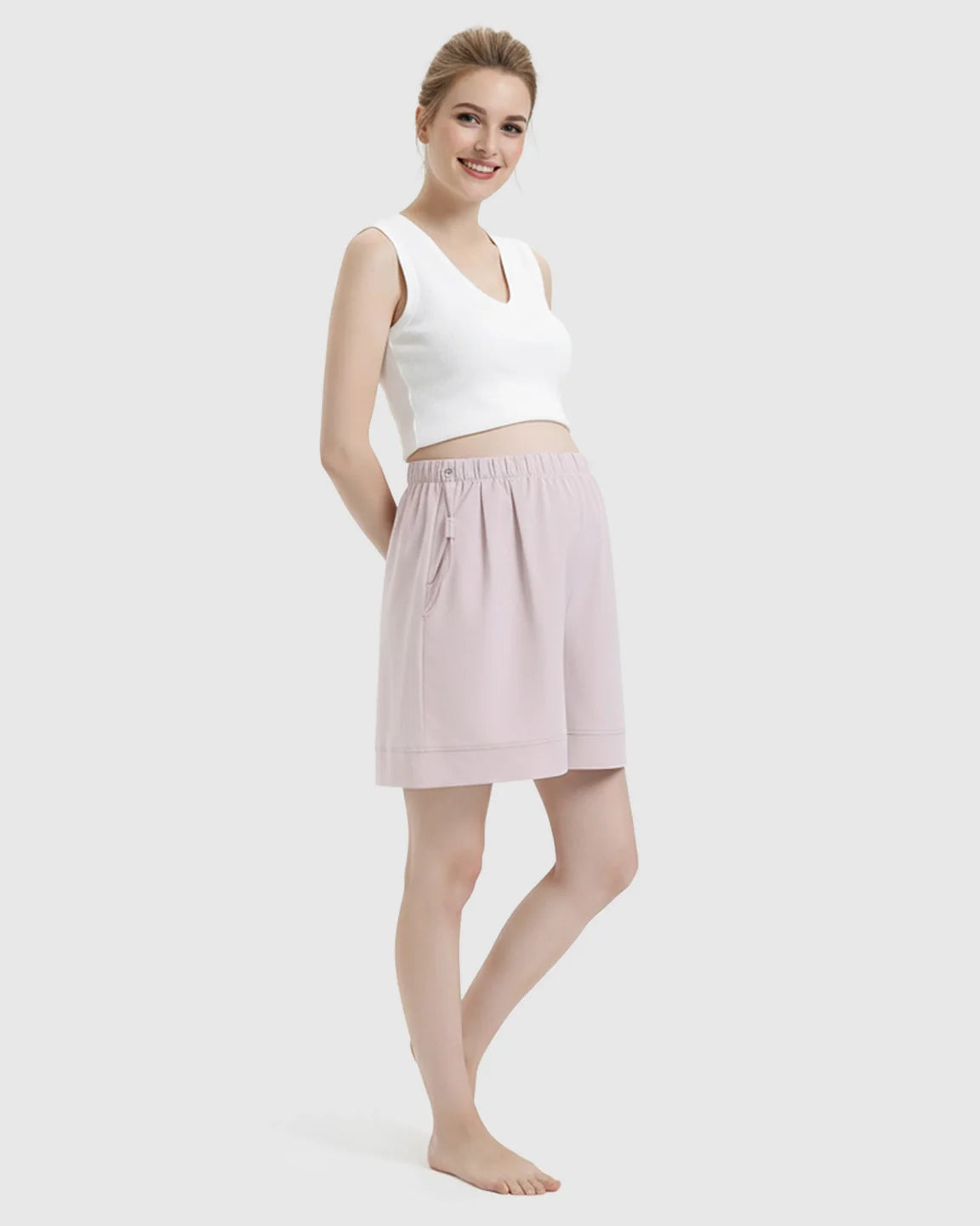 Bump Society – The Comfort Collection: Pocketed Side Drawstring Maternity Shorts