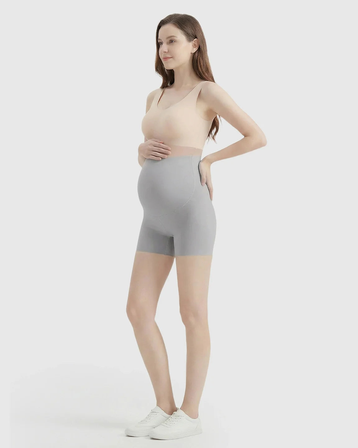 The Support Collection  High-Waist Belly Support Seamless Slim Fit Maternity Shorts