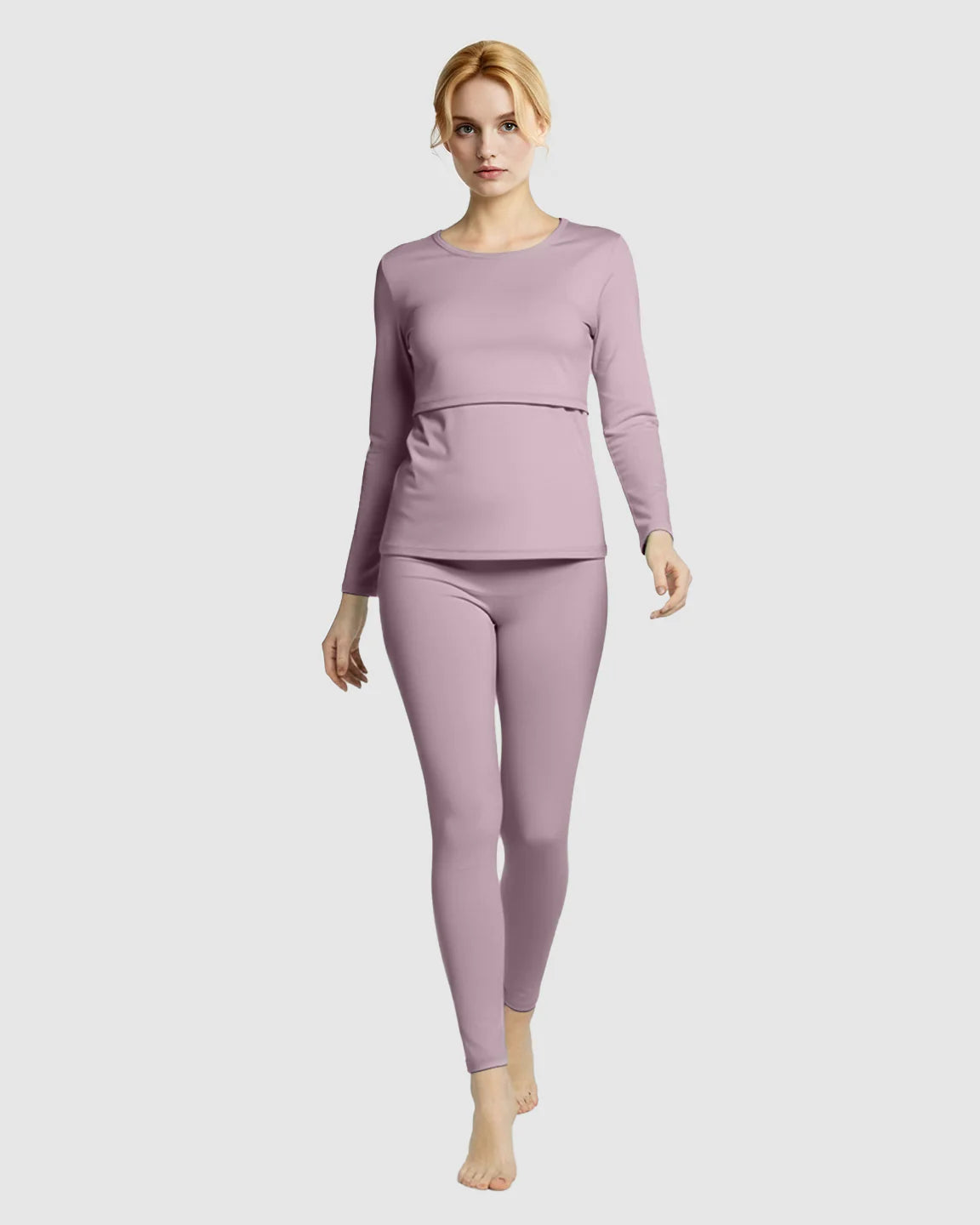 Bump Society – The Nursing Collection: Thick Cotton Nursing Maternity Pajama Set