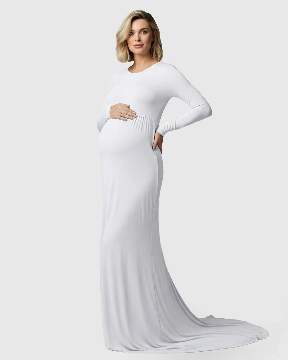Bump Society – The Comfort Collection: Empire Waist Fitted Maternity Photoshoot Dress