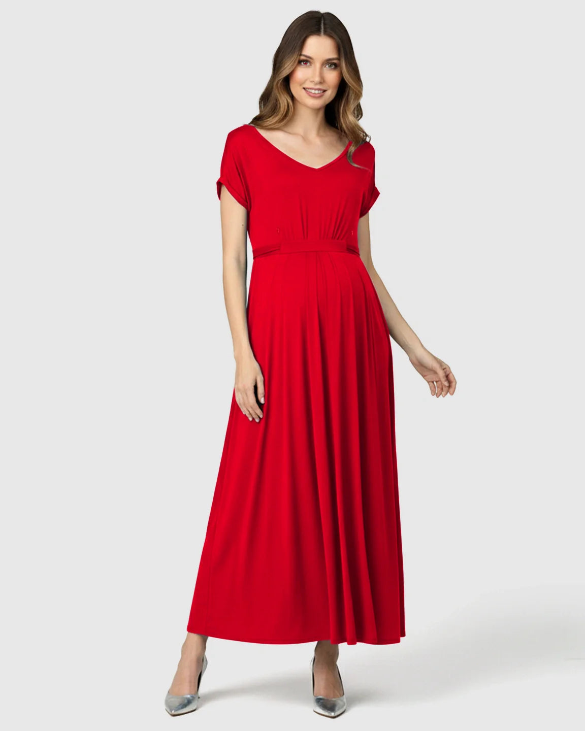 Bump Society – The Comfort Collection: Empire Waist Flowy Maternity Maxi Dress