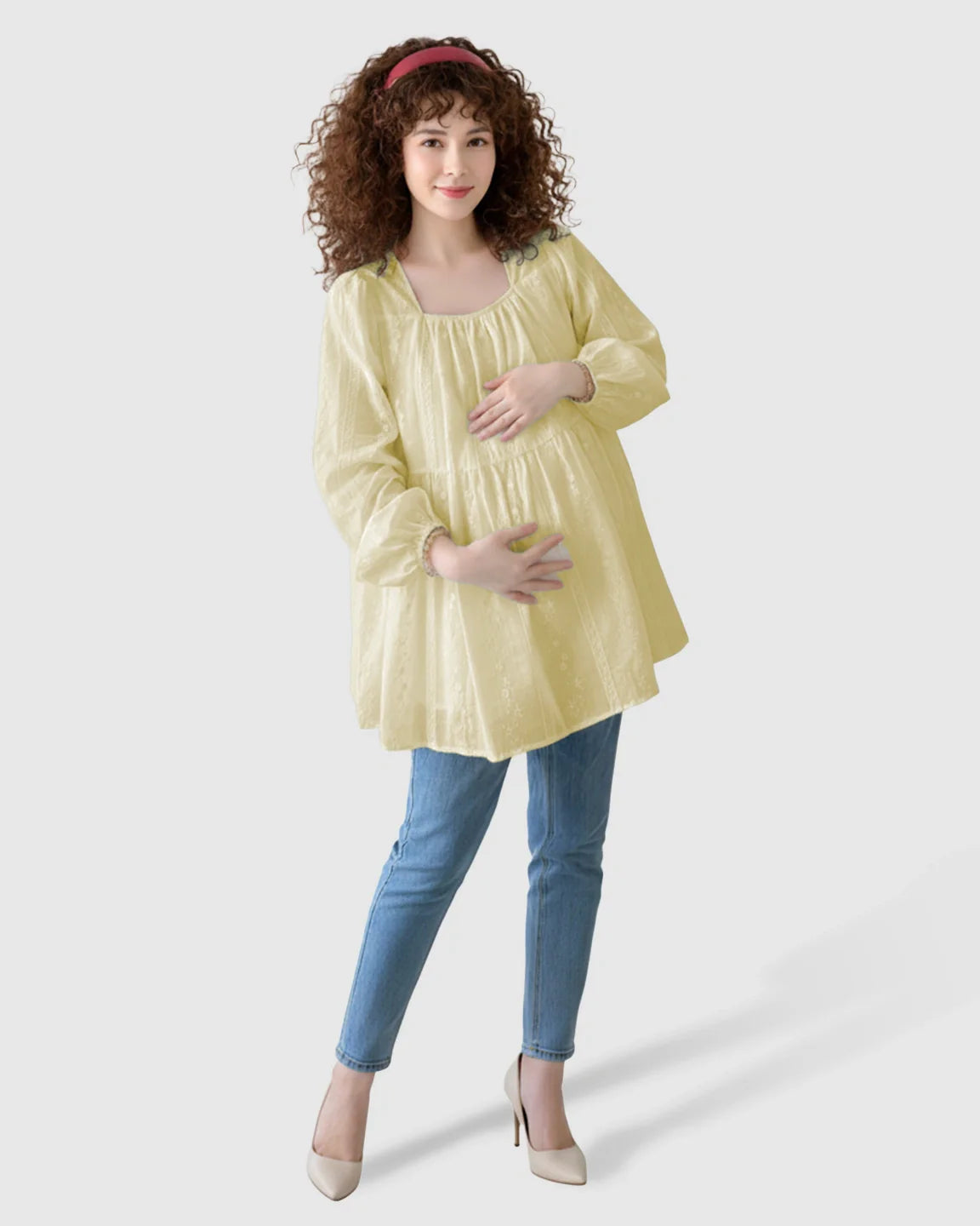 Bump Society – The Comfort Collection: Embroidered Texture Korean Style Maternity Tunic Top