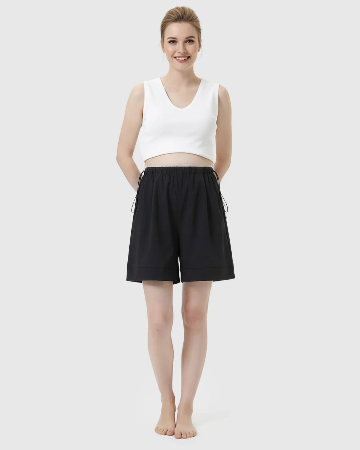 Bump Society – The Comfort Collection: Pocketed Side Drawstring Maternity Shorts