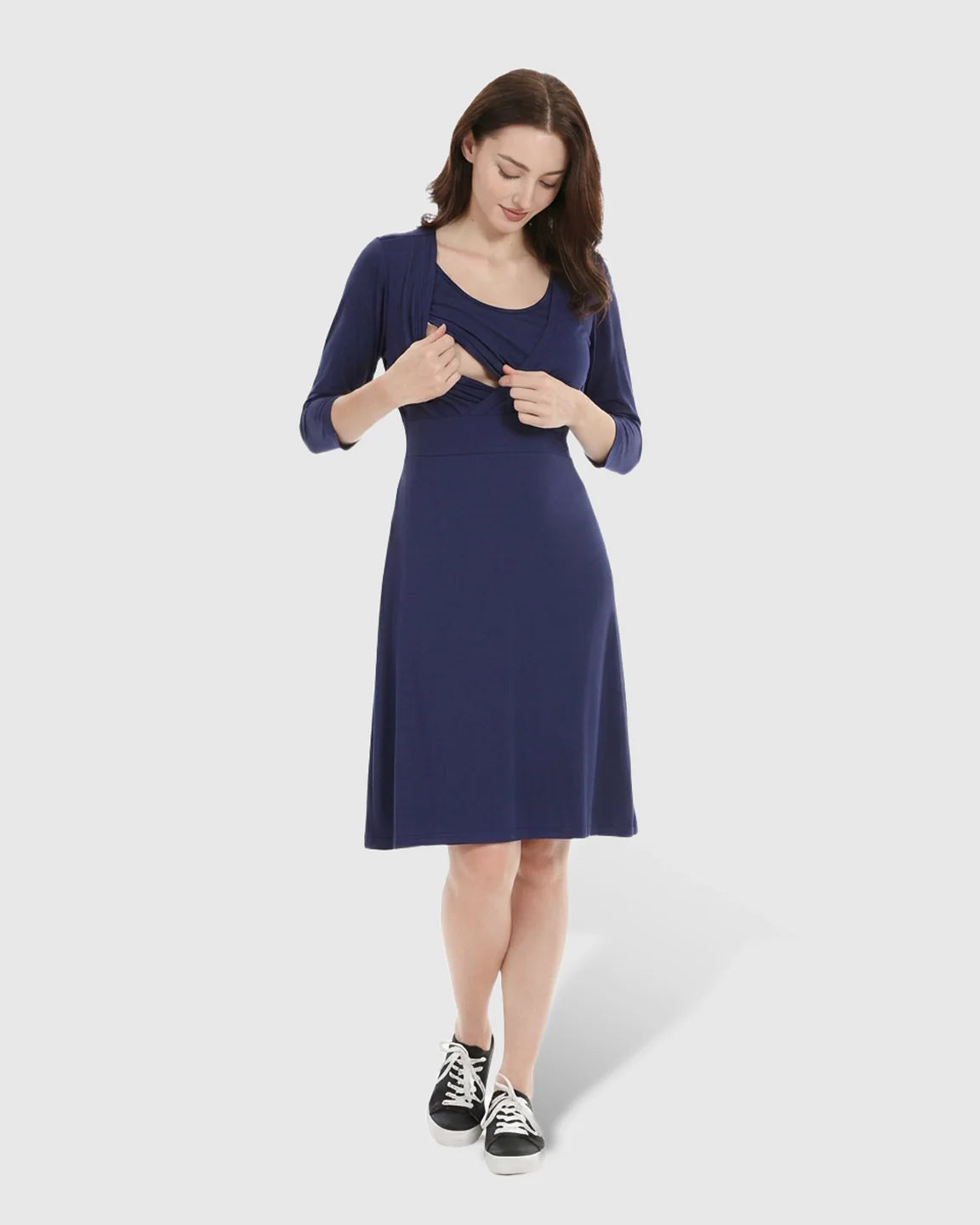 Bump Society – The Nursing Collection: Wrap-Front Nursing Access Everyday Maternity Dress