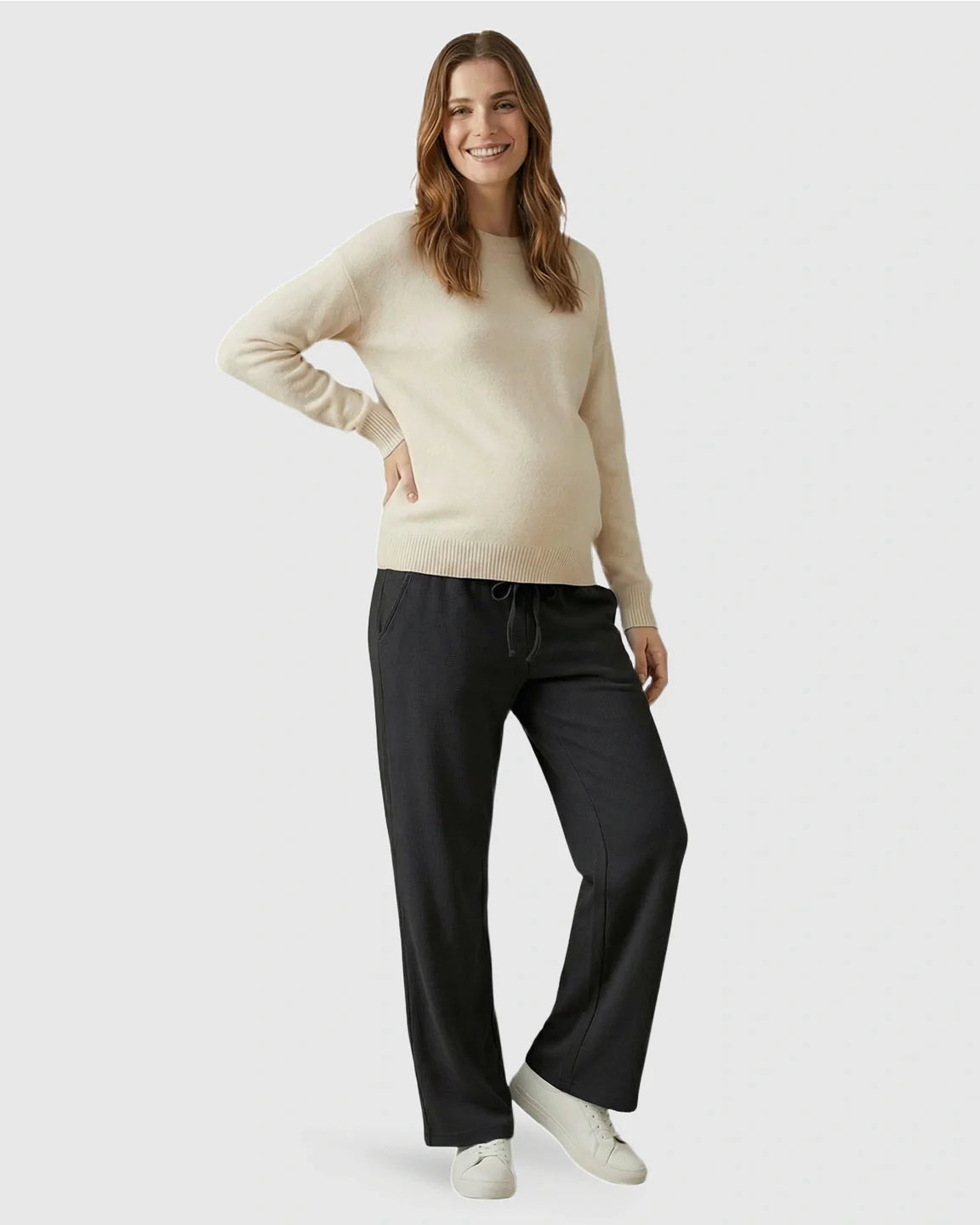 Bump Society – The Comfort Collection: Waffle Knit Wide-Leg Maternity Pants