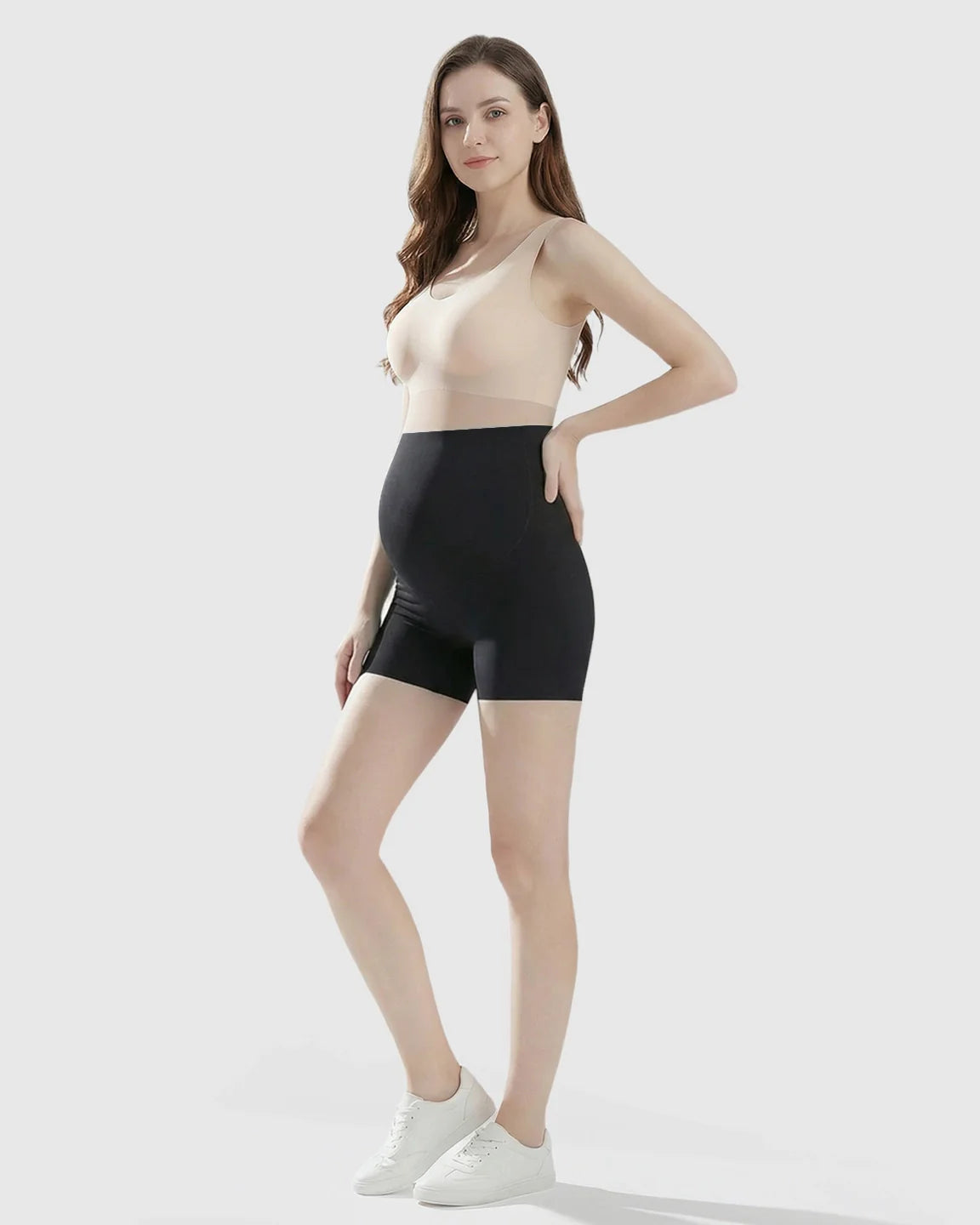 The Support Collection  High-Waist Belly Support Seamless Slim Fit Maternity Shorts
