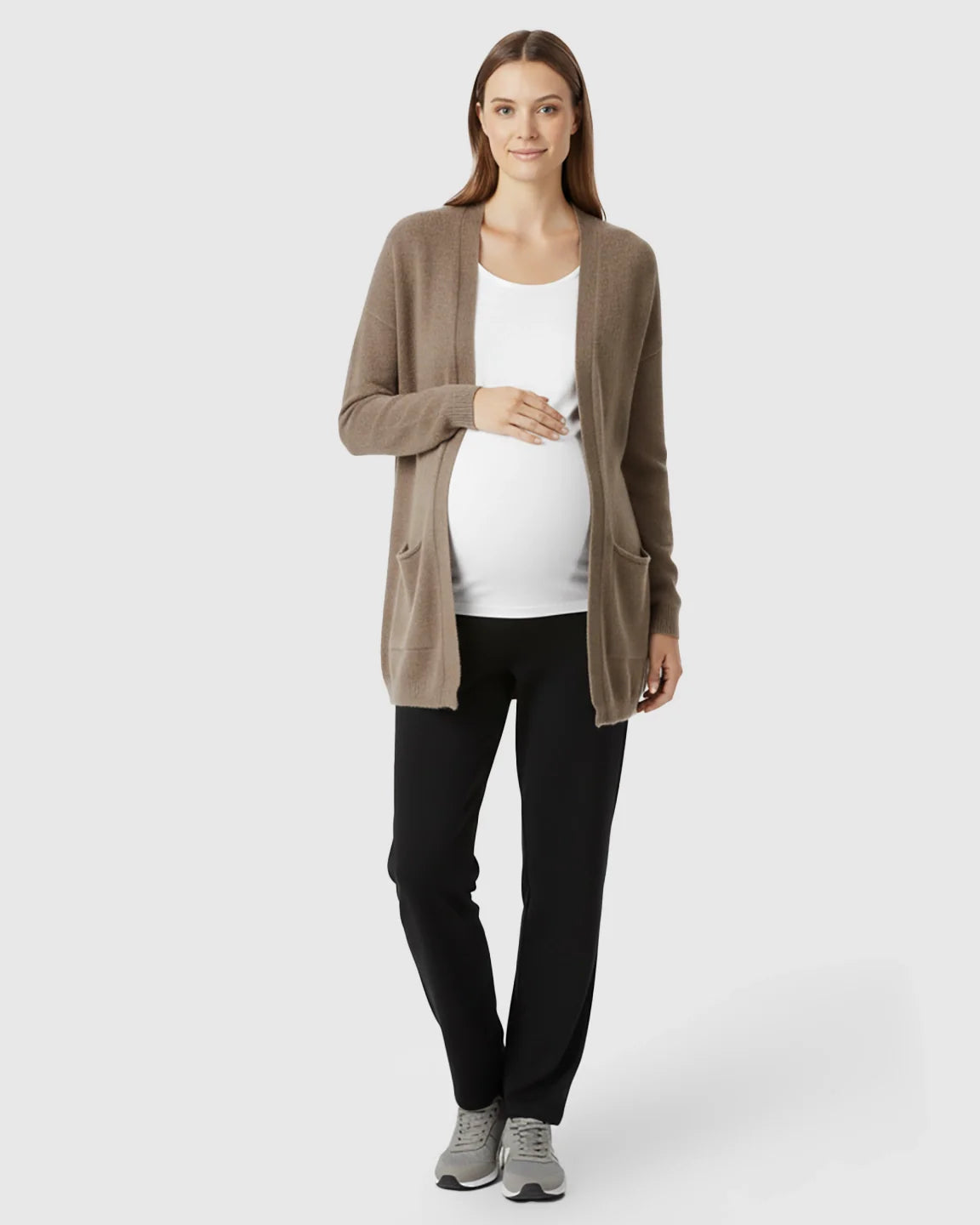 Bump Society – The Comfort Collection: Cozy Wool Blend Long Knit Maternity Cardigan