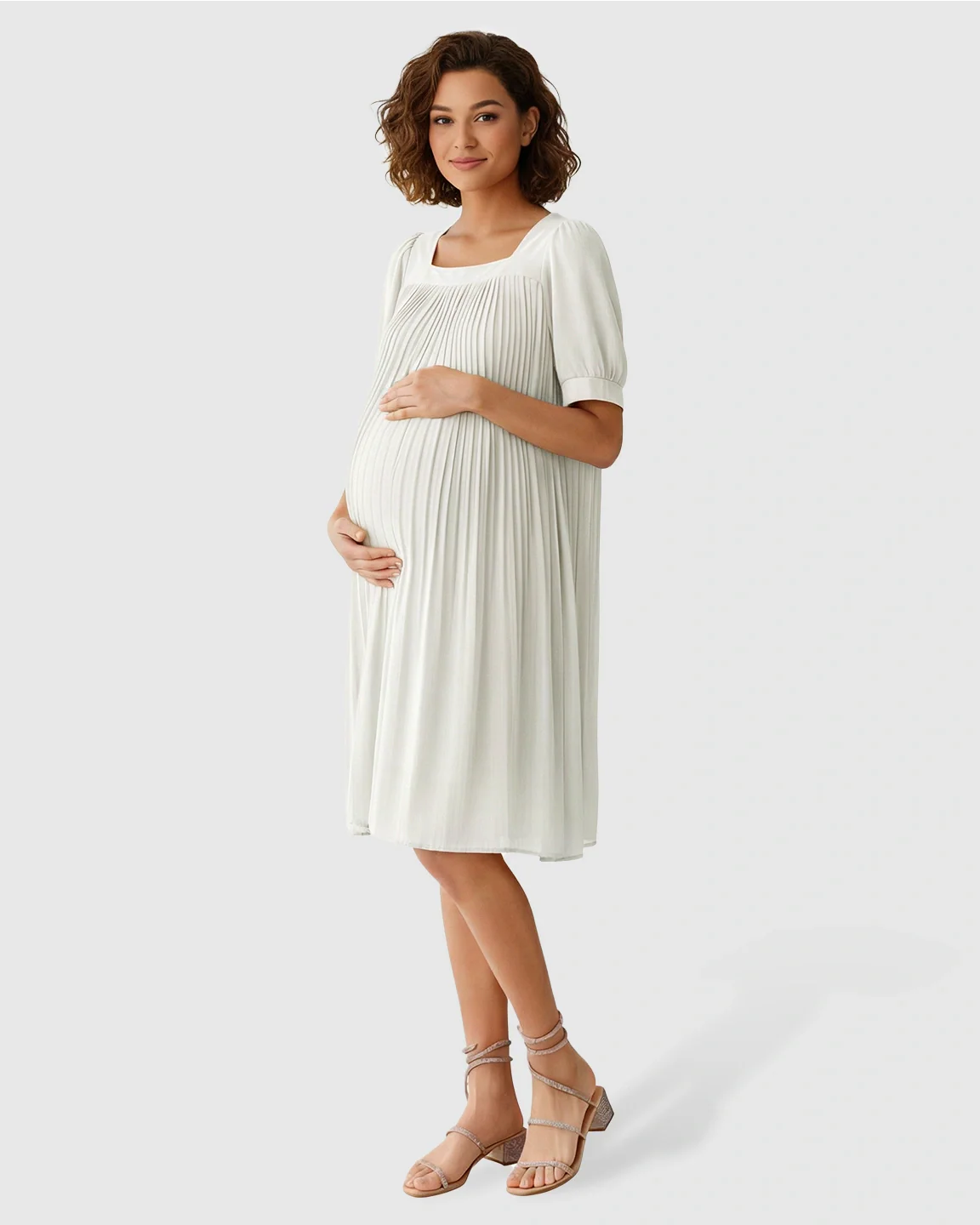 Bump Society – The Comfort Collection: Pleated Flowy Style Maternity Short Dress