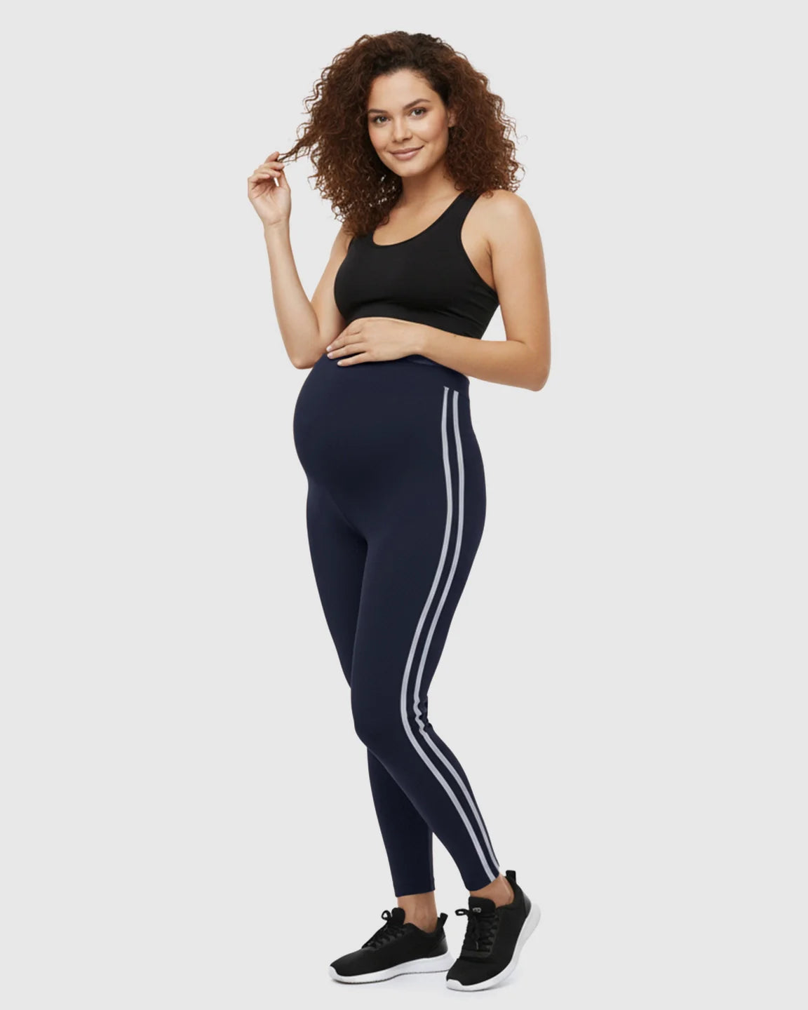 Bump Society – The Comfort Collection: Side Striped Sporty Maternity Leggings