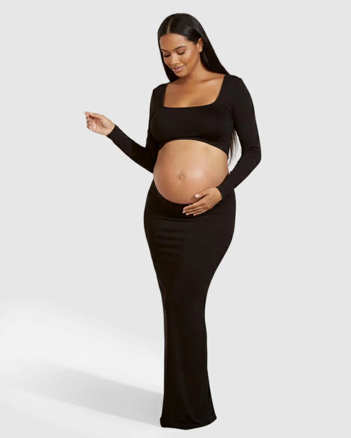 Bump Society – The Comfort Collection: Square Neck Cut Out Maternity Maxi Dress