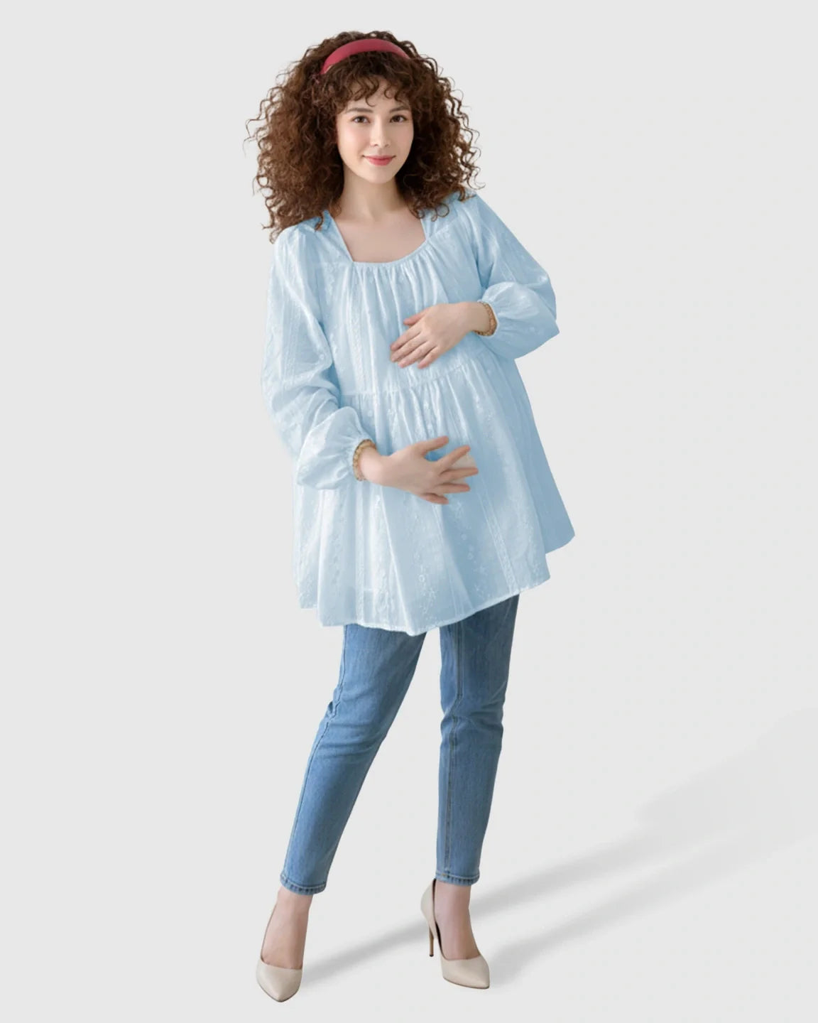 Bump Society – The Comfort Collection: Embroidered Texture Korean Style Maternity Tunic Top