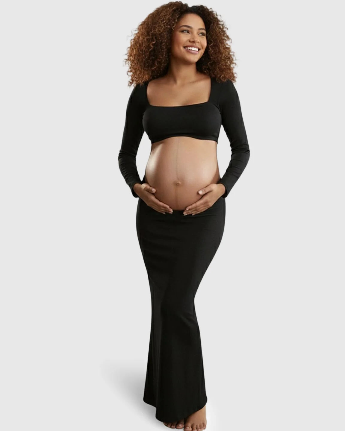 Bump Society – The Comfort Collection: Butt Lifting Bodycon Two-Piece Maternity Maxi Dress