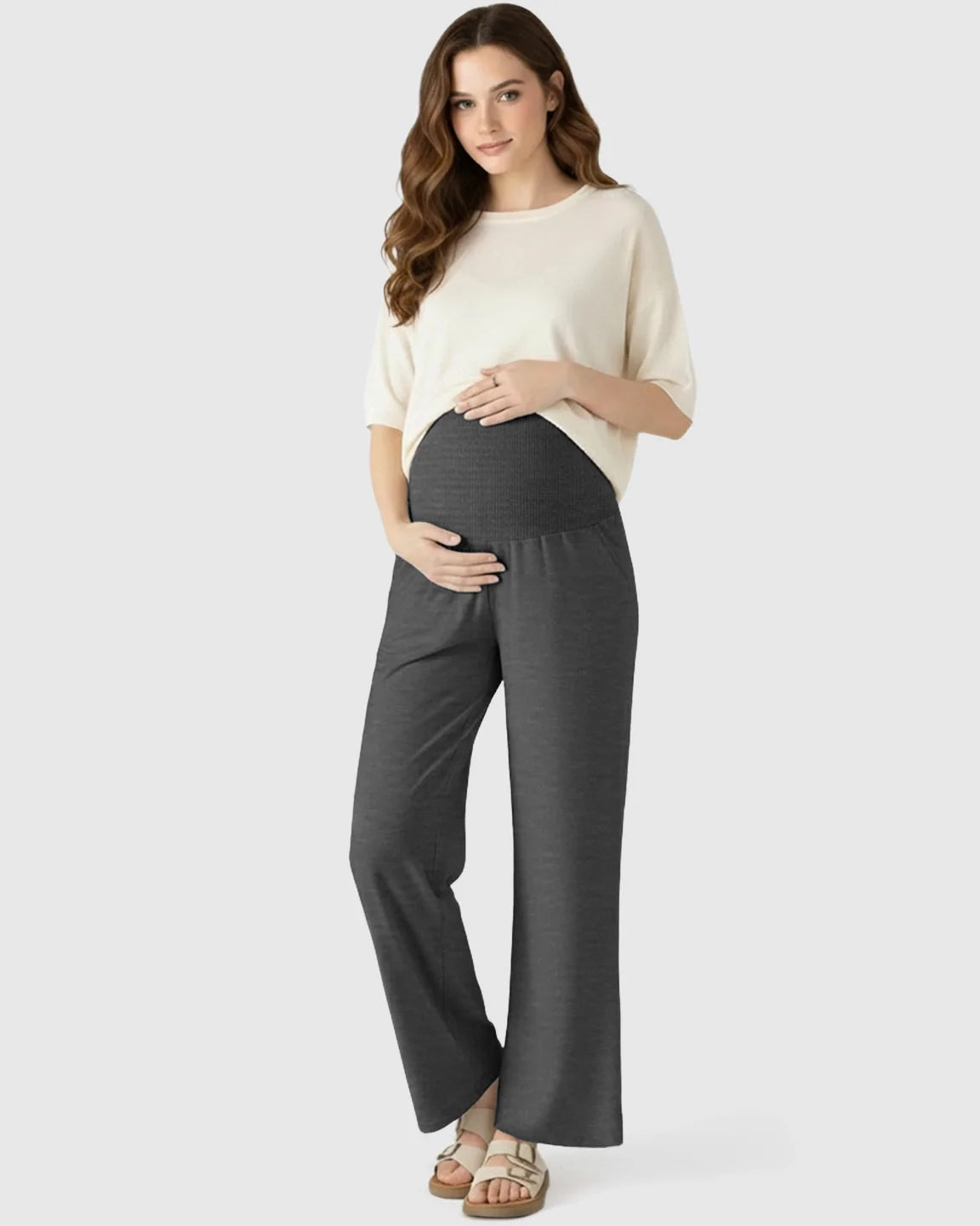 The Comfort Collection: Over The Belly Wide Leg Maternity Trouser